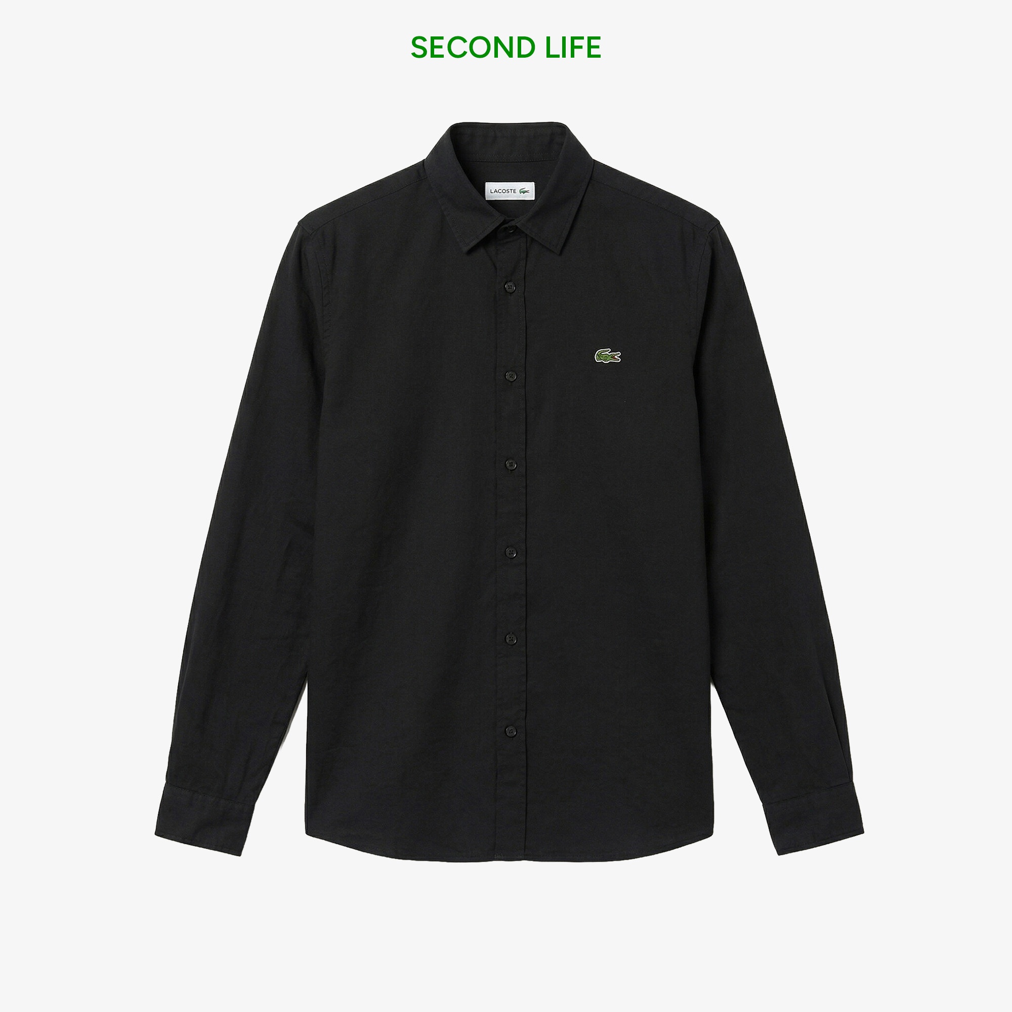 Erkek Slim Fit Keten Siyah Gömlek