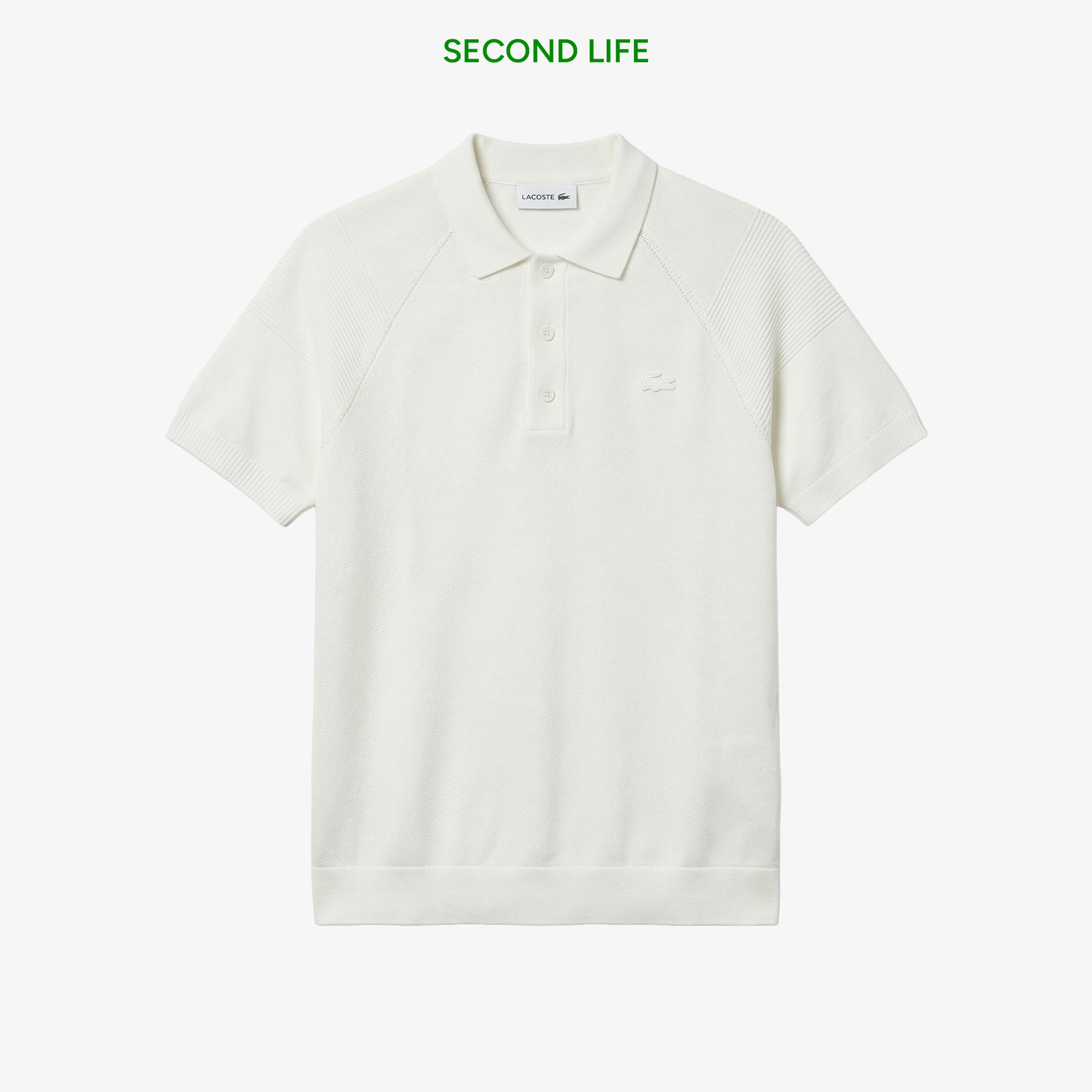 Erkek Regular Fit Kısa Kollu Polo Yaka Beyaz Triko