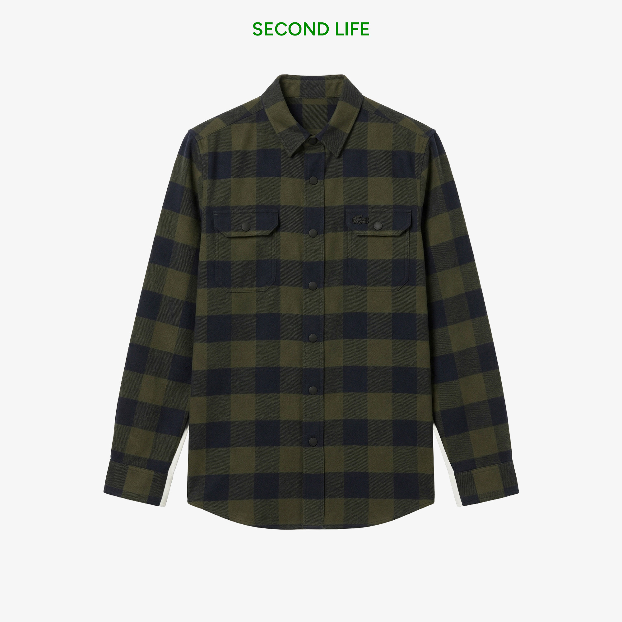 Lacoste İkinci El Erkek Slim Fit Ekose Yeşil Gömlek