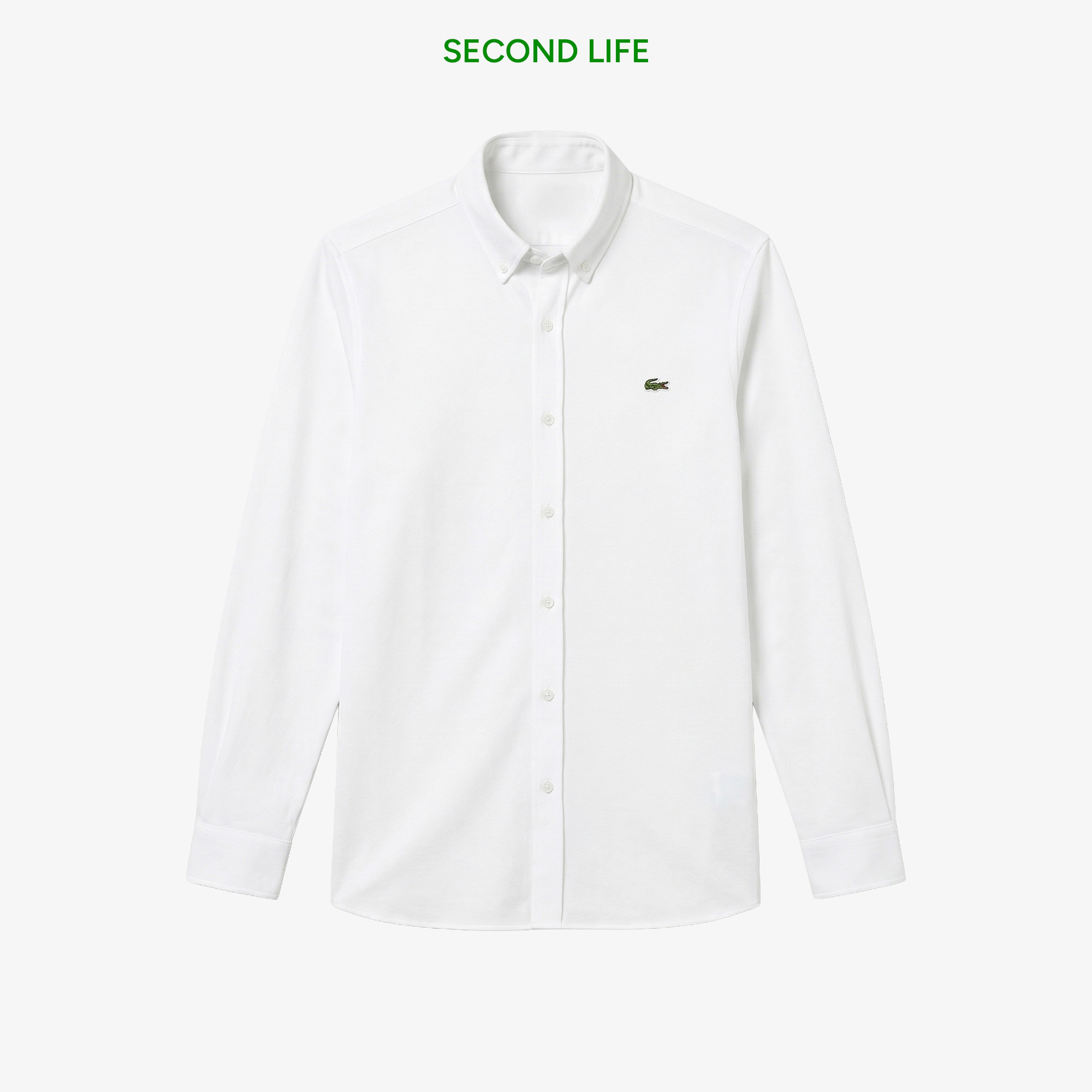 Erkek Slim Fit Düğmeli Yaka Beyaz Gömlek Erkek Slim Fit Düğmeli Yaka Beyaz Gömlek