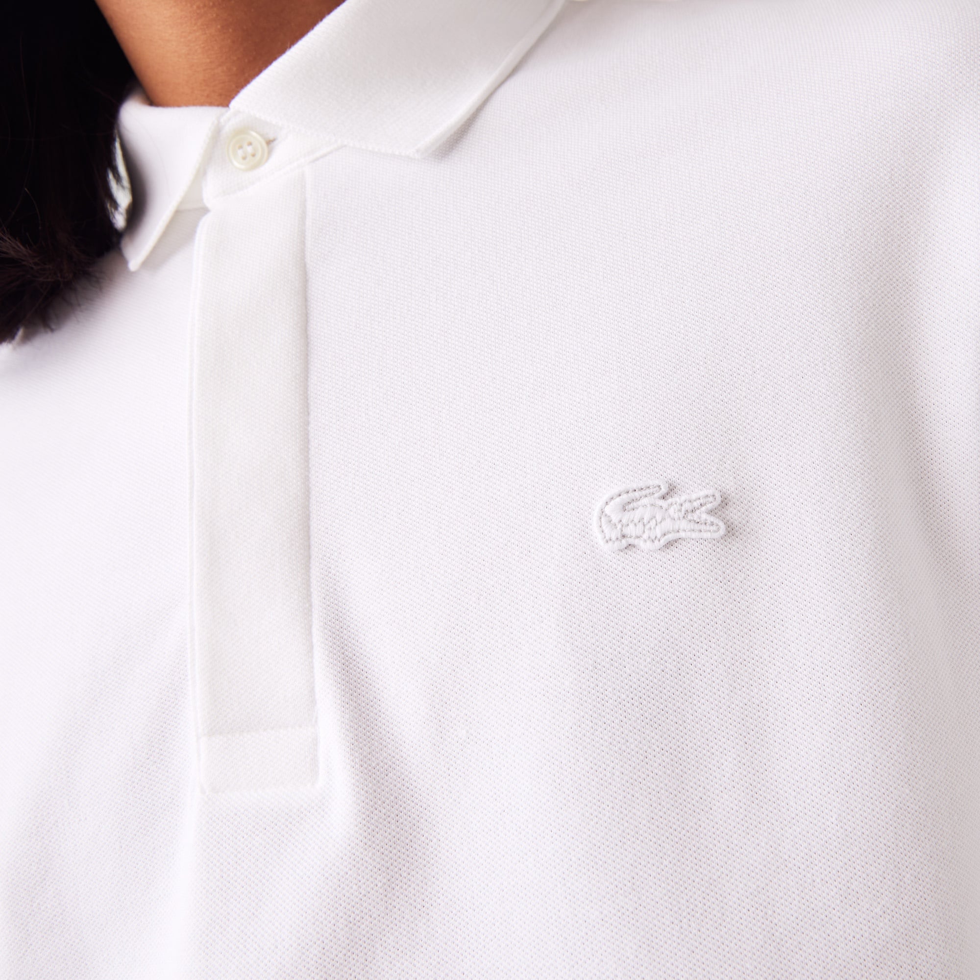 Erkek Regular Fit Uzun Kollu Beyaz Paris Polo