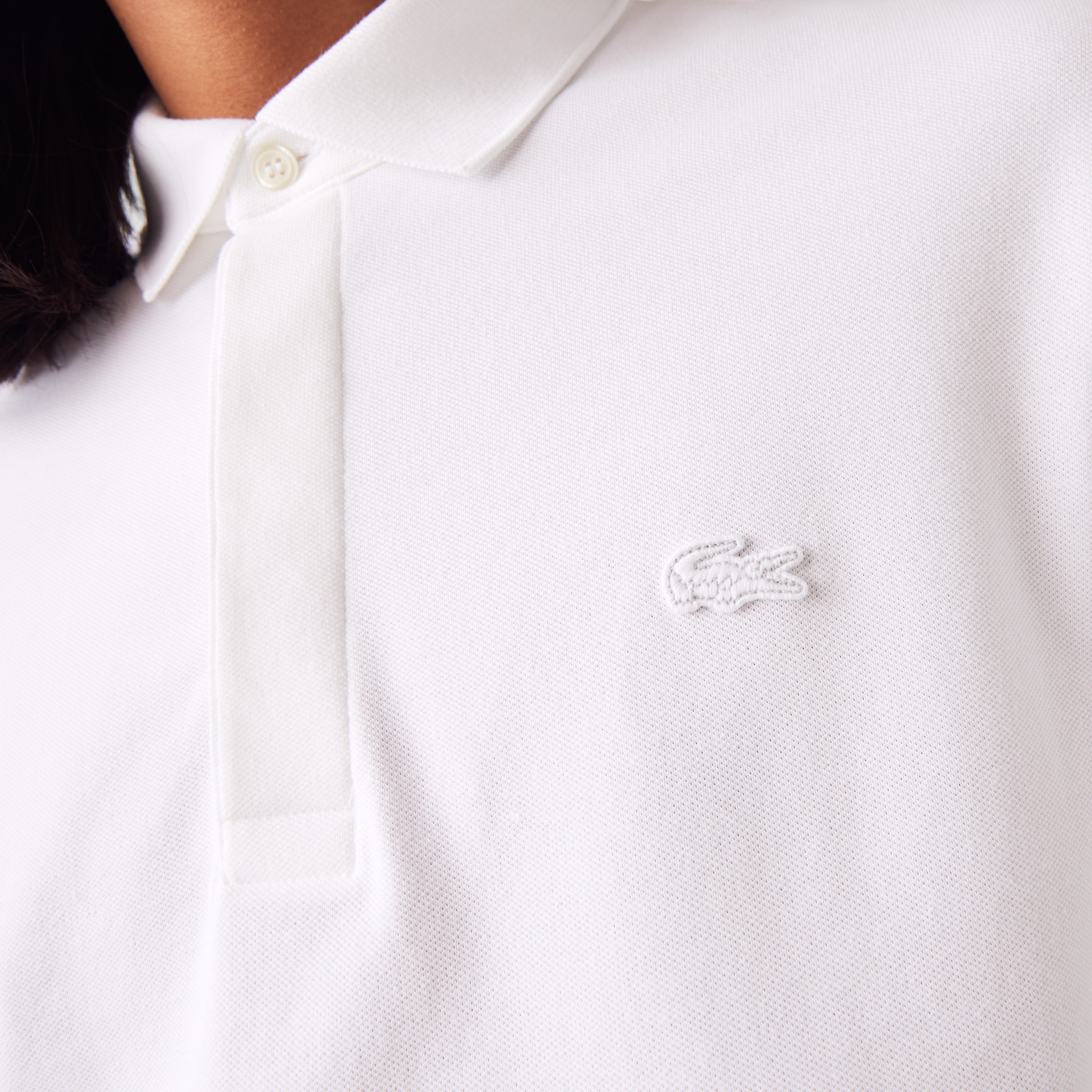 Erkek Regular Fit Uzun Kollu Beyaz Paris Polo