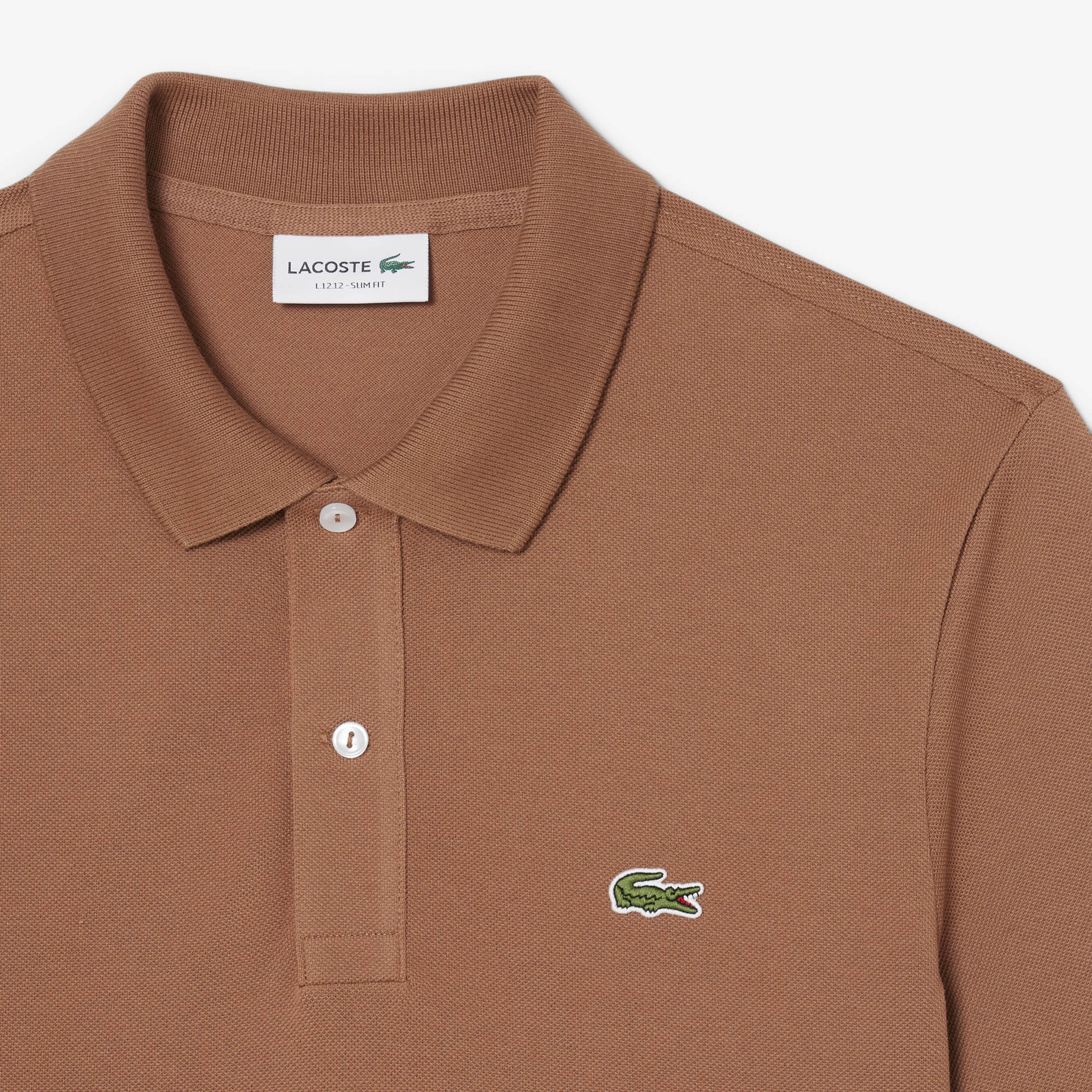 L.12.12 Erkek Slim Fit Polo Yaka Kahverengi Polo