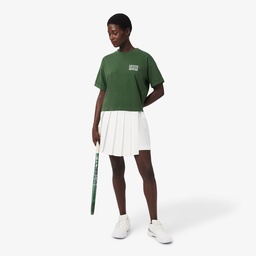Kadın Relaxed Fit Baskılı Koyu Yeşil T-Shirt Yeşil