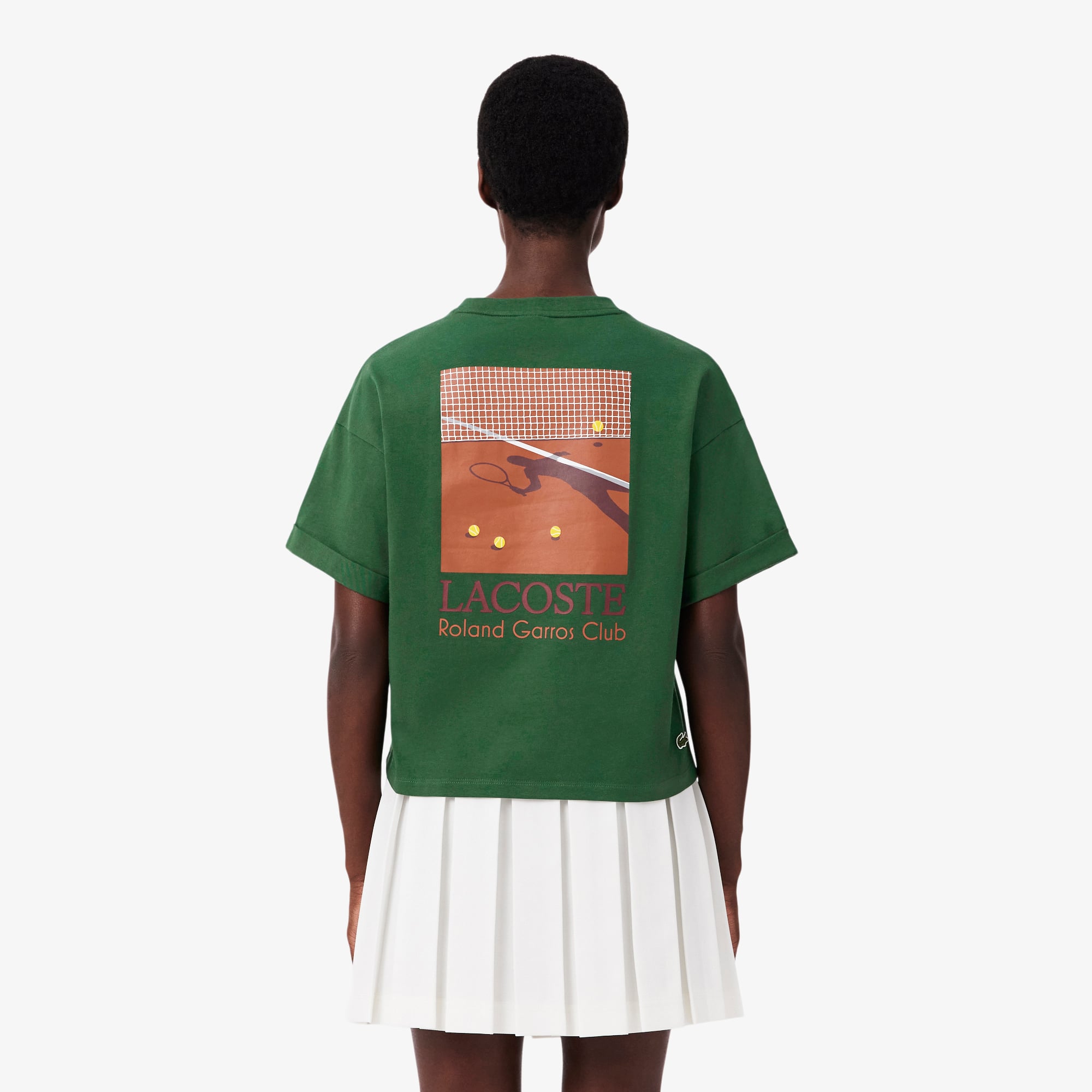 Lacoste Kadın Relaxed Fit Baskılı Koyu Yeşil T-Shirt görsel 3