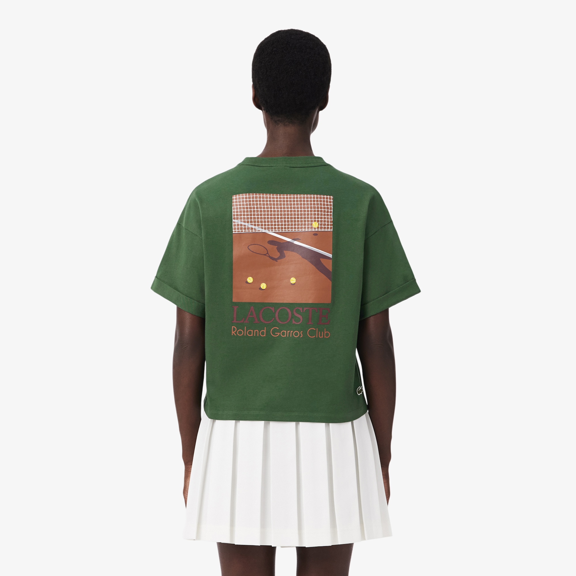 Kadın Relaxed Fit Baskılı Koyu Yeşil T-Shirt
