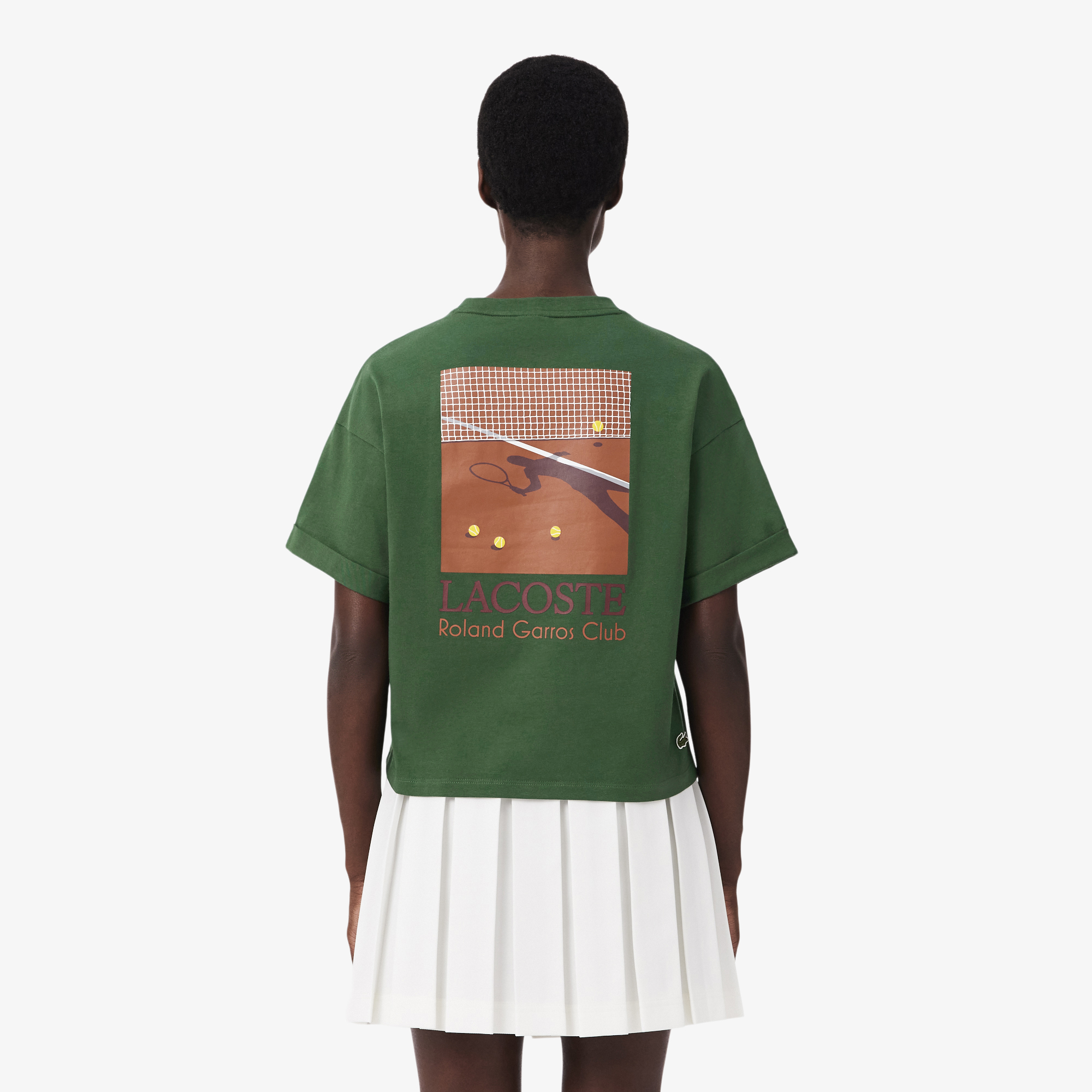Kadın Relaxed Fit Baskılı Koyu Yeşil T-Shirt