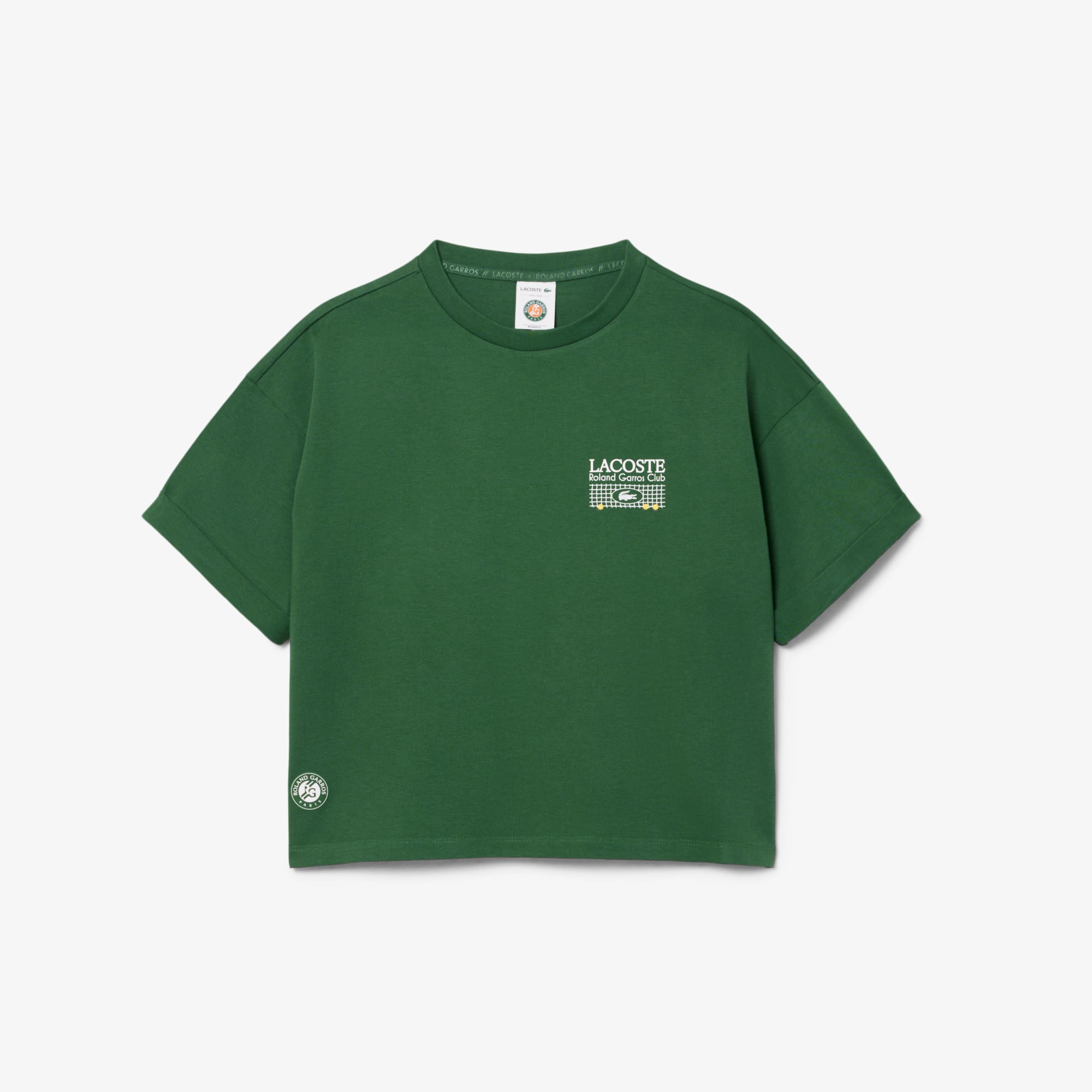 Lacoste Kadın Relaxed Fit Baskılı Koyu Yeşil T-Shirt görsel 5