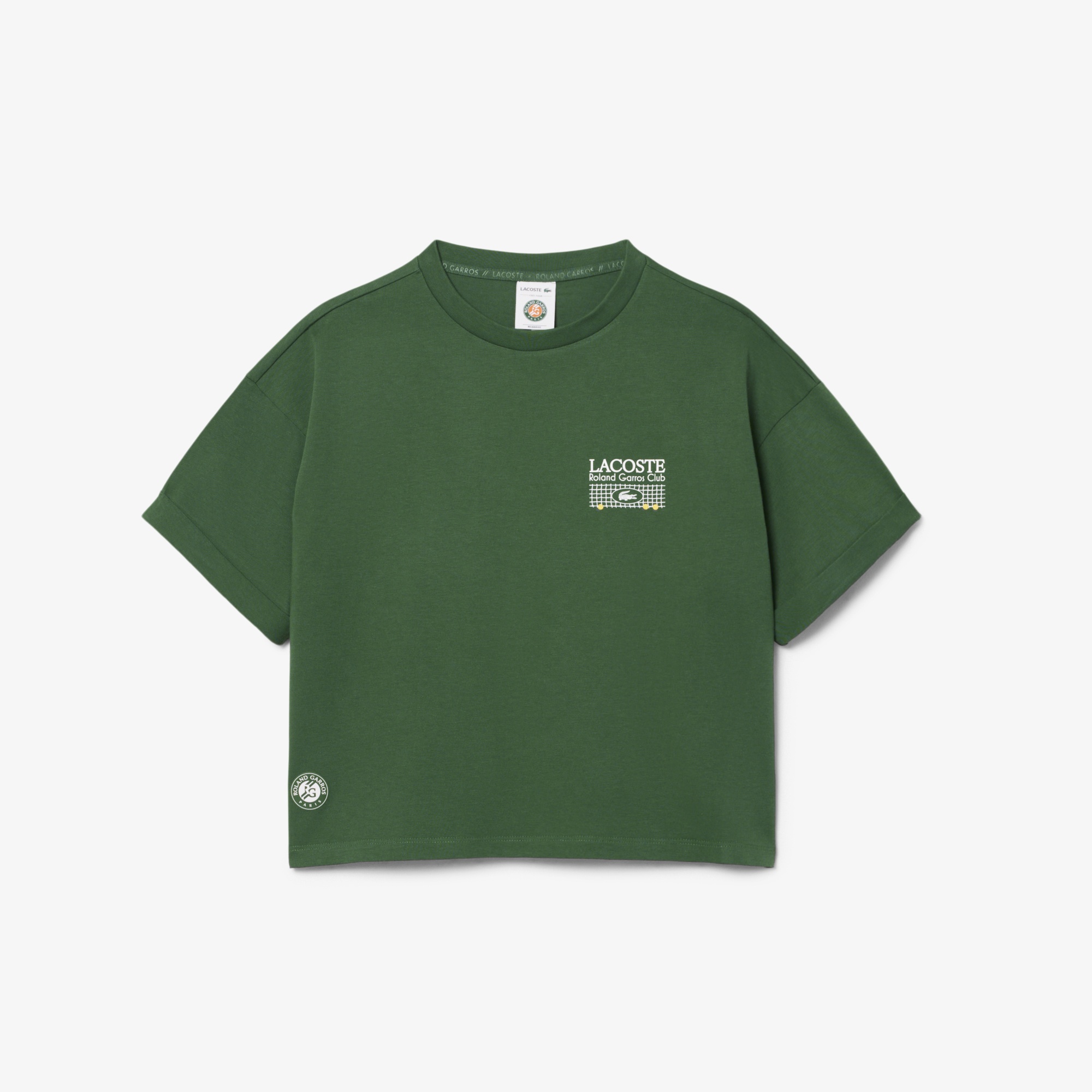 Kadın Relaxed Fit Baskılı Koyu Yeşil T-Shirt