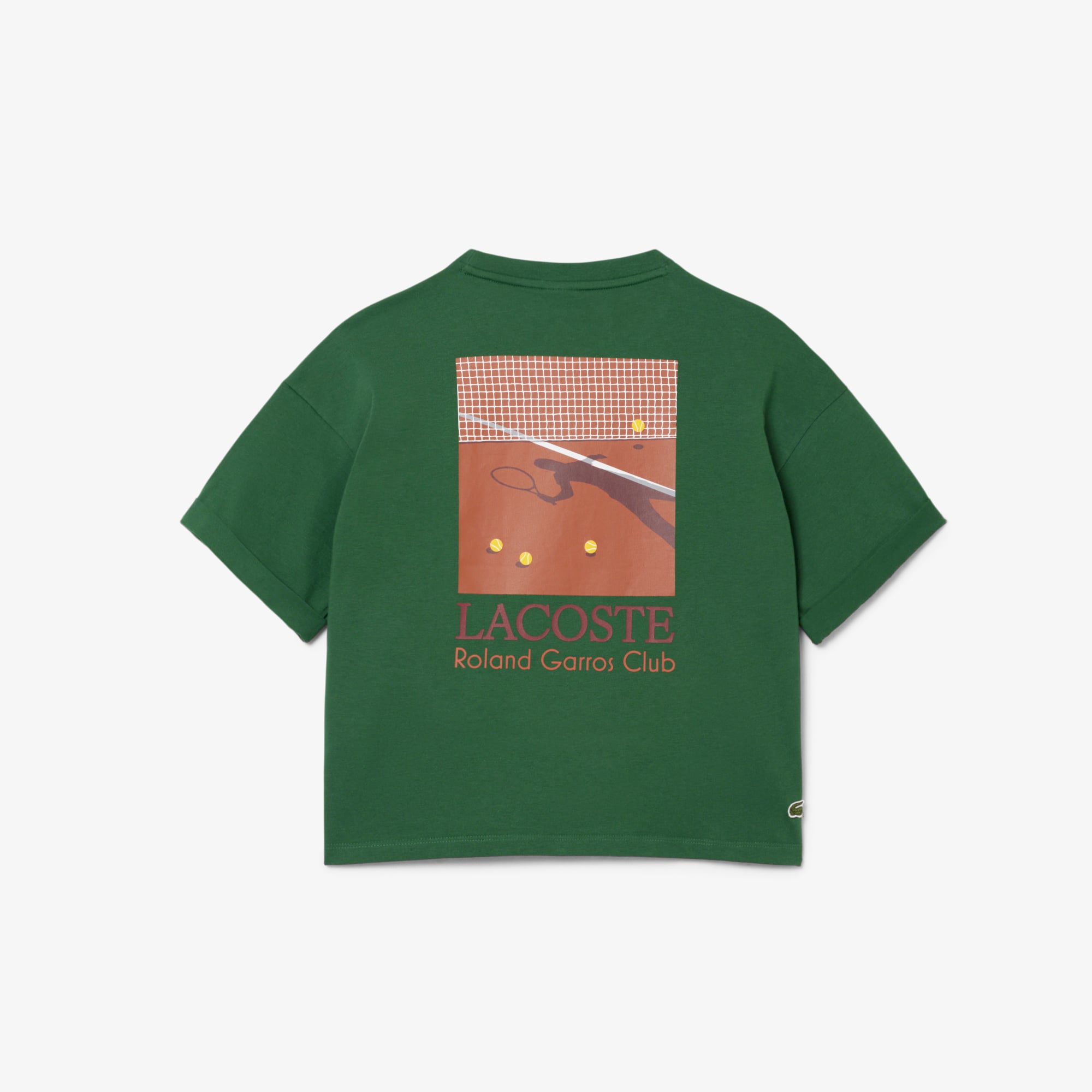 Lacoste Kadın Relaxed Fit Baskılı Koyu Yeşil T-Shirt görsel 6