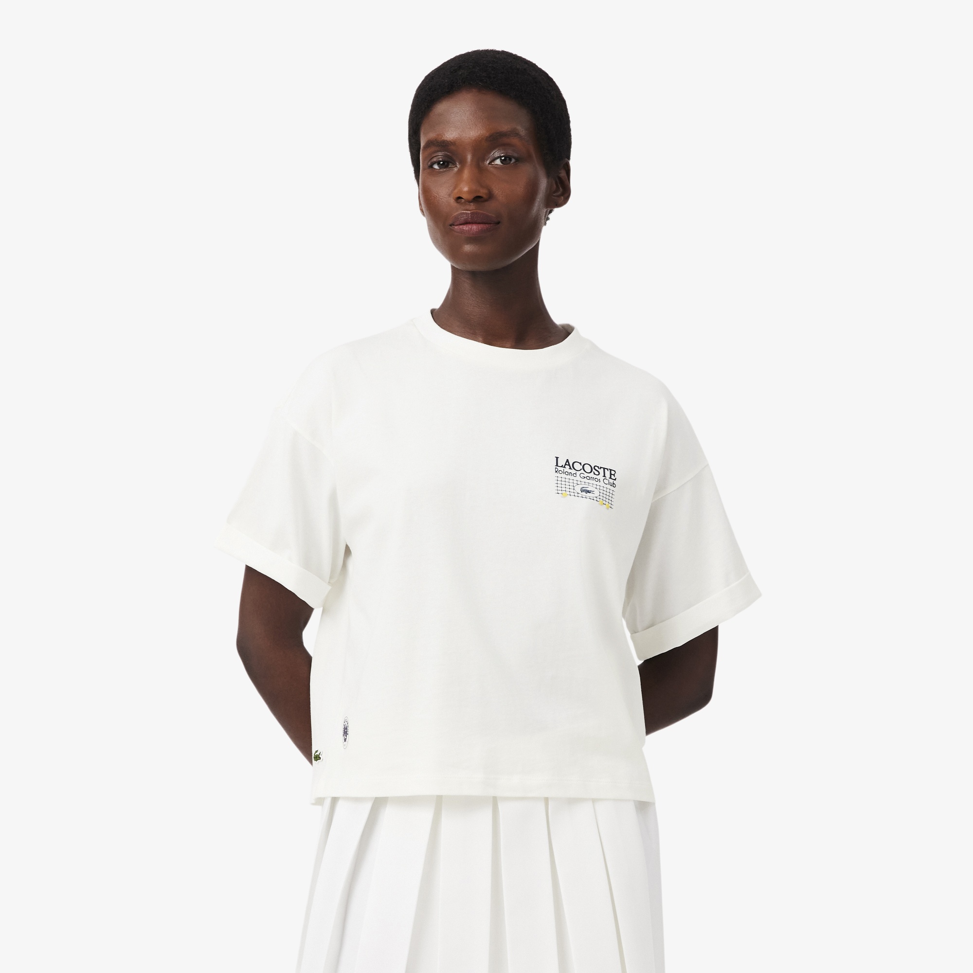 Kadın Relaxed Fit Baskılı Beyaz T-Shirt