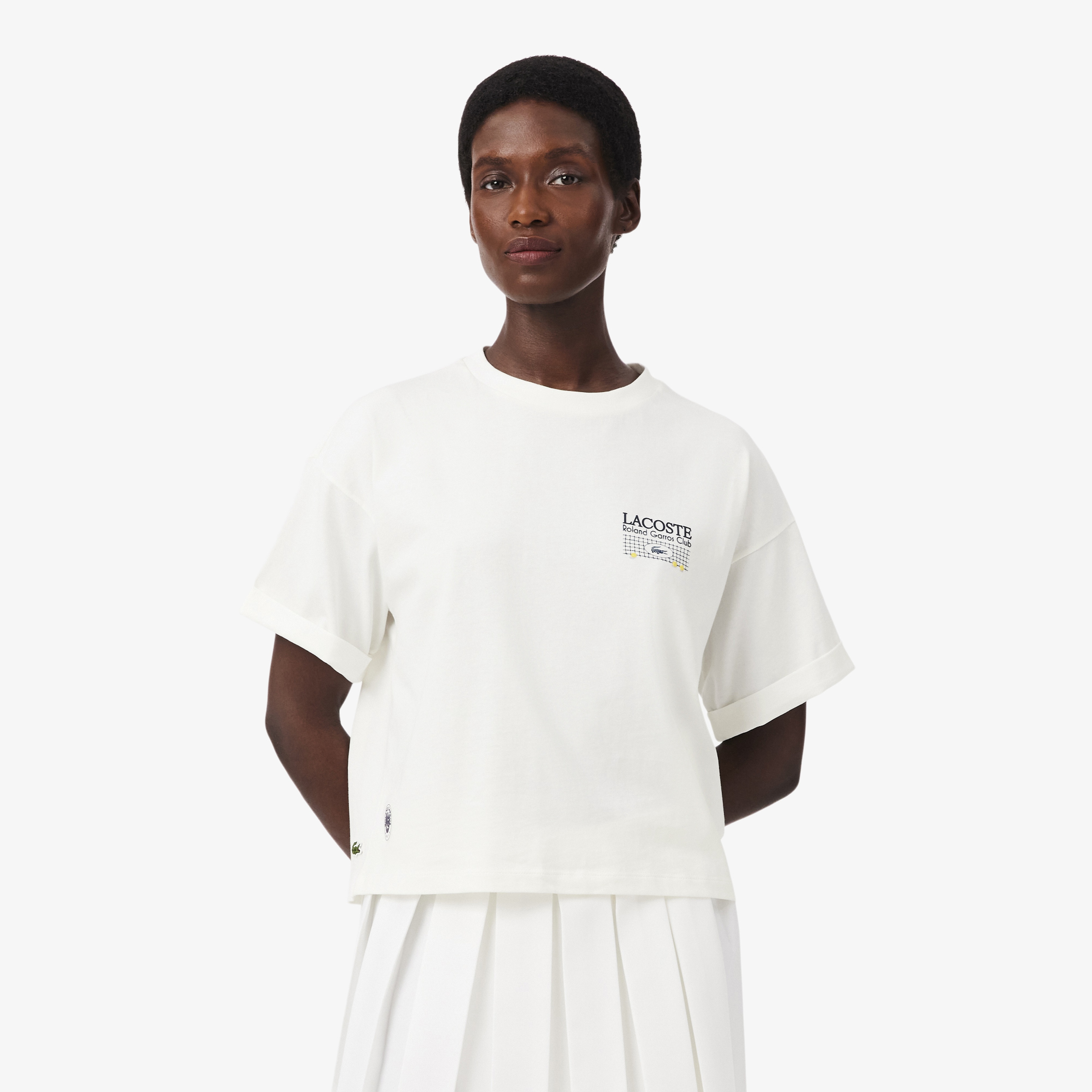 Kadın Relaxed Fit Baskılı Beyaz T-Shirt