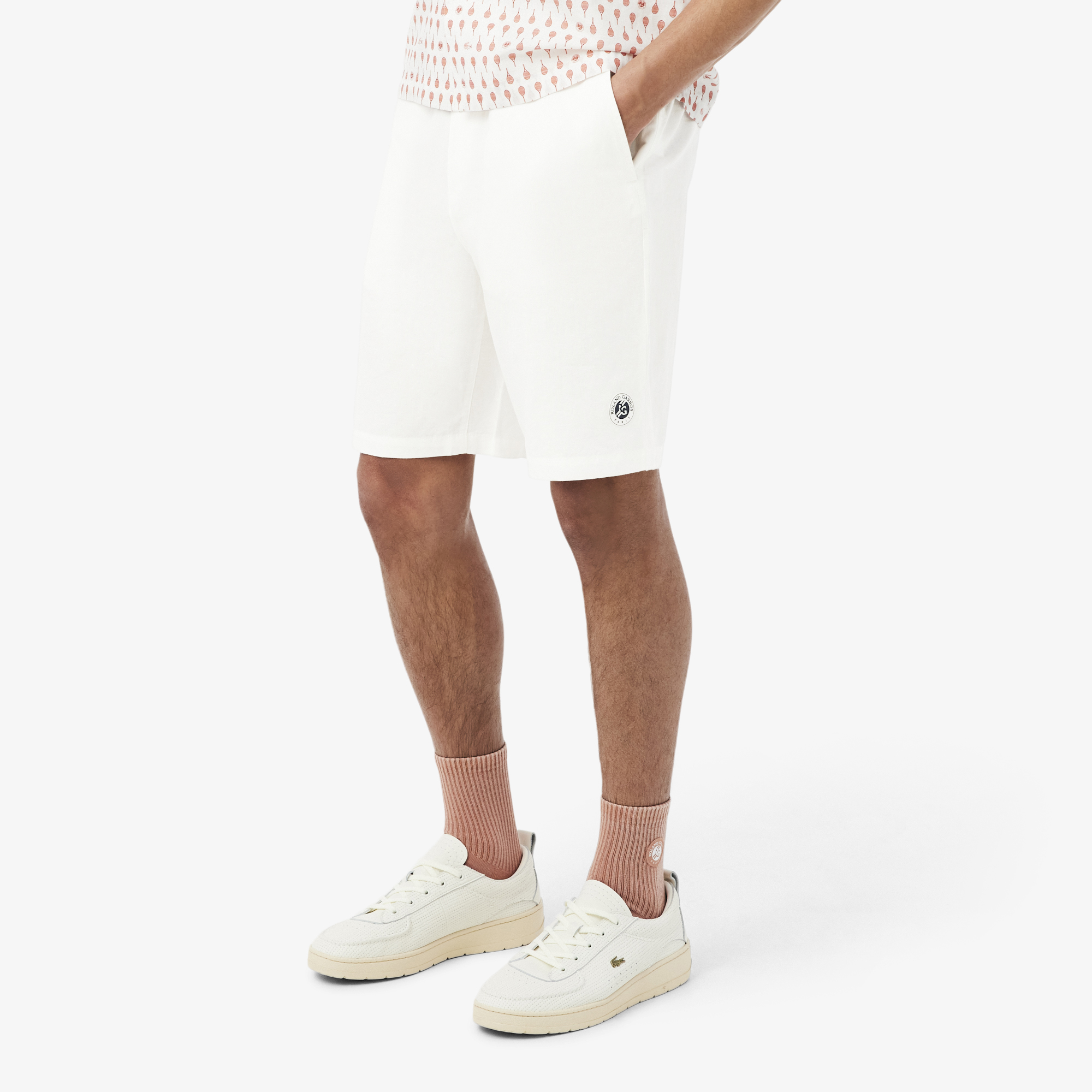 Lacoste Roland Garros Erkek Beyaz Şort görsel 2