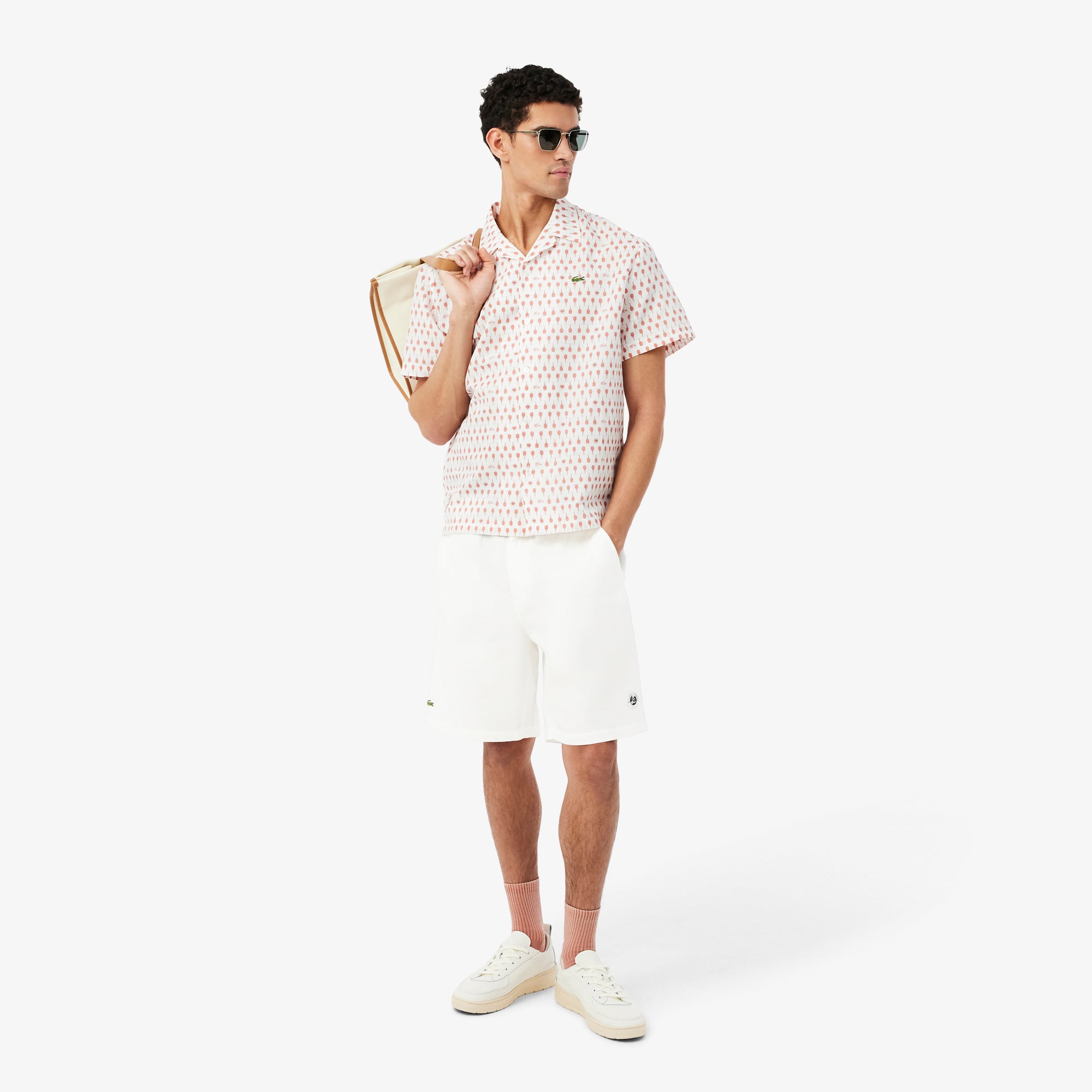 Lacoste Roland Garros Erkek Beyaz Şort görsel 4