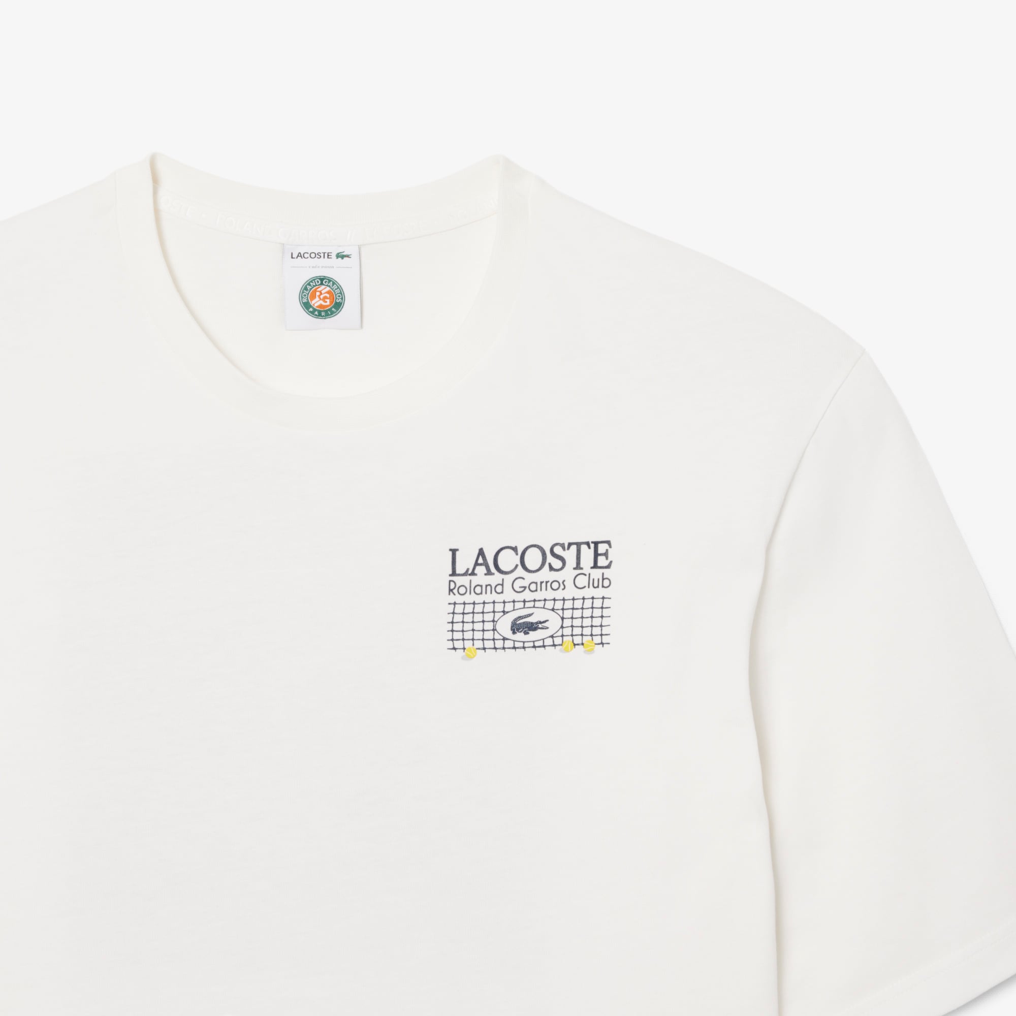 Lacoste Roland-Garros Erkek Relaxed Fit Baskılı Beyaz T-Shirt görsel 6