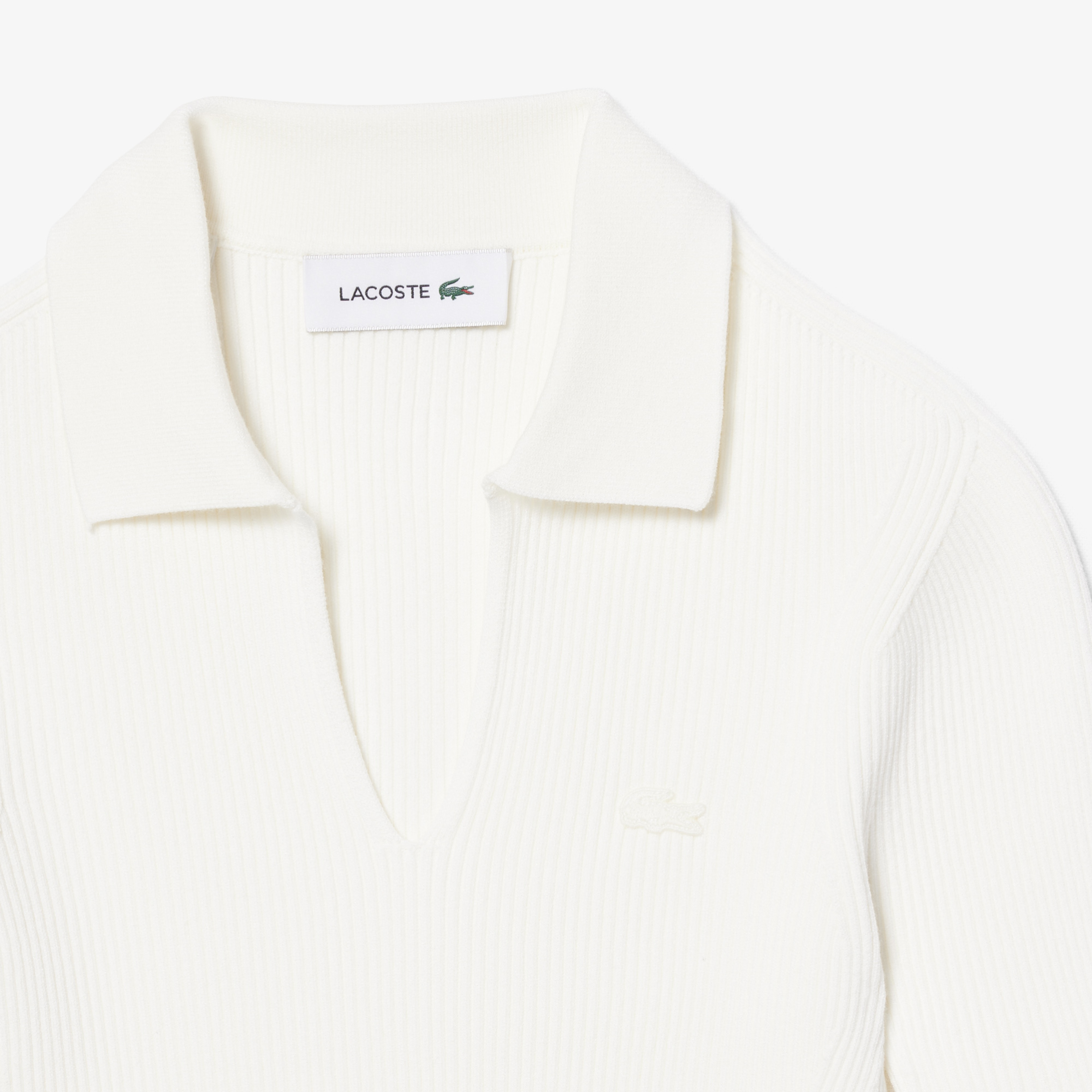 Kadın Slim Fit Kısa Kollu Polo Yaka Beyaz Triko