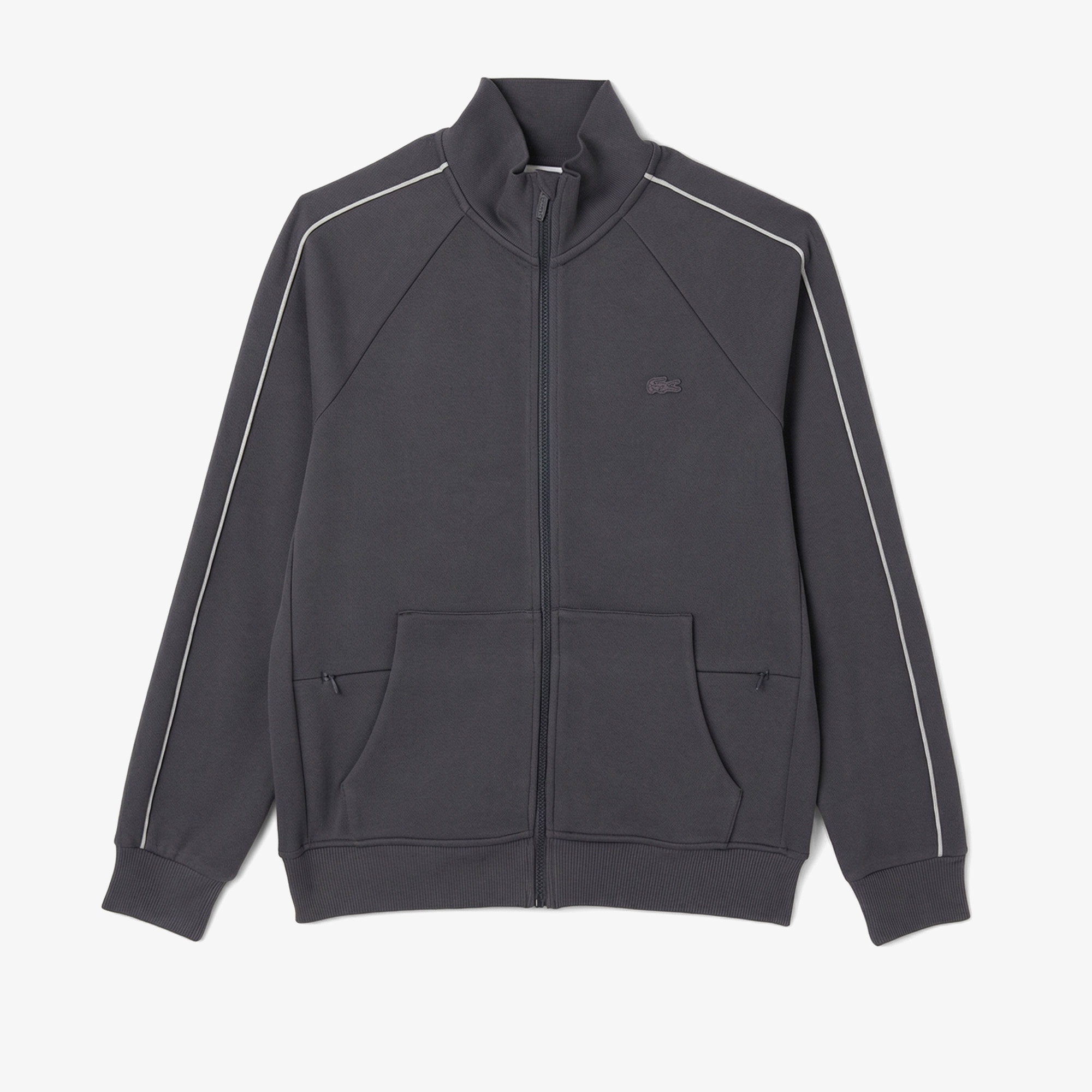 Erkek Regular Fit Fermuarlı Koyu Gri Sweatshirt