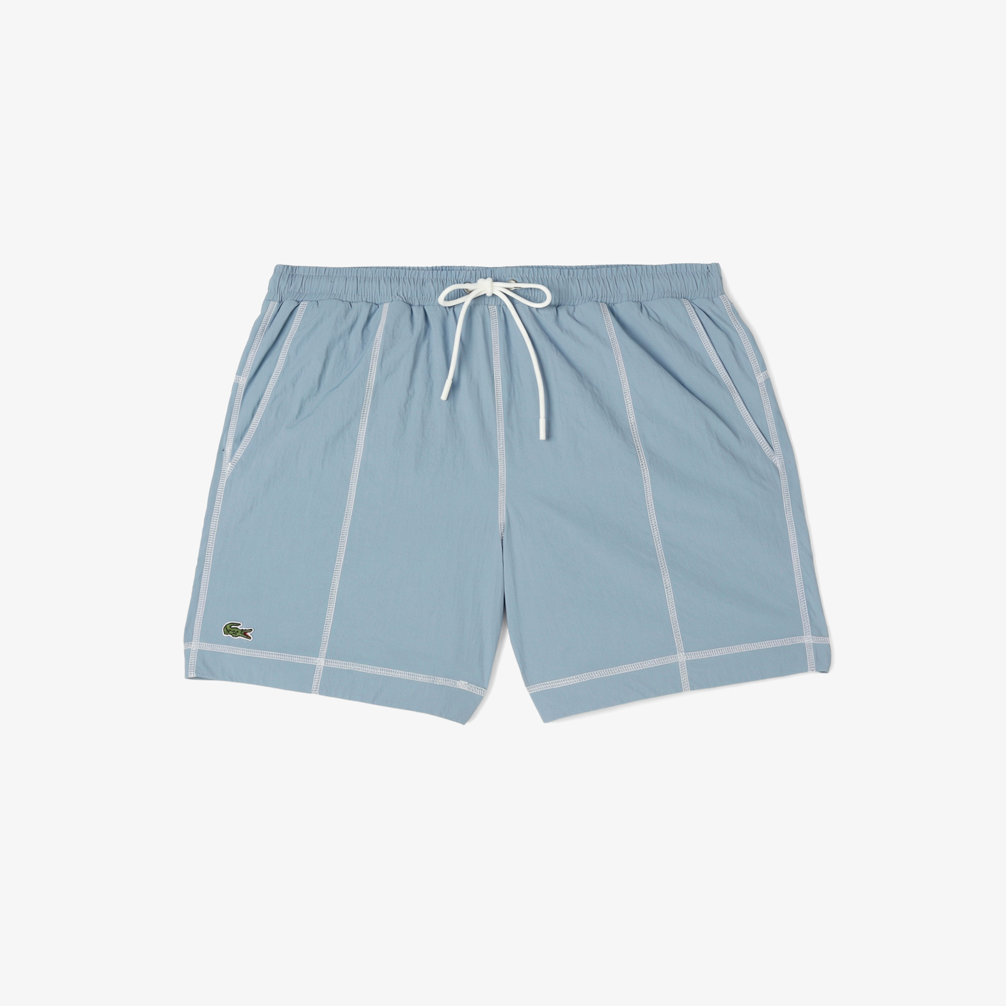Lacoste Erkek Regular Fit Desenli Mavi Deniz Şortu görsel 6