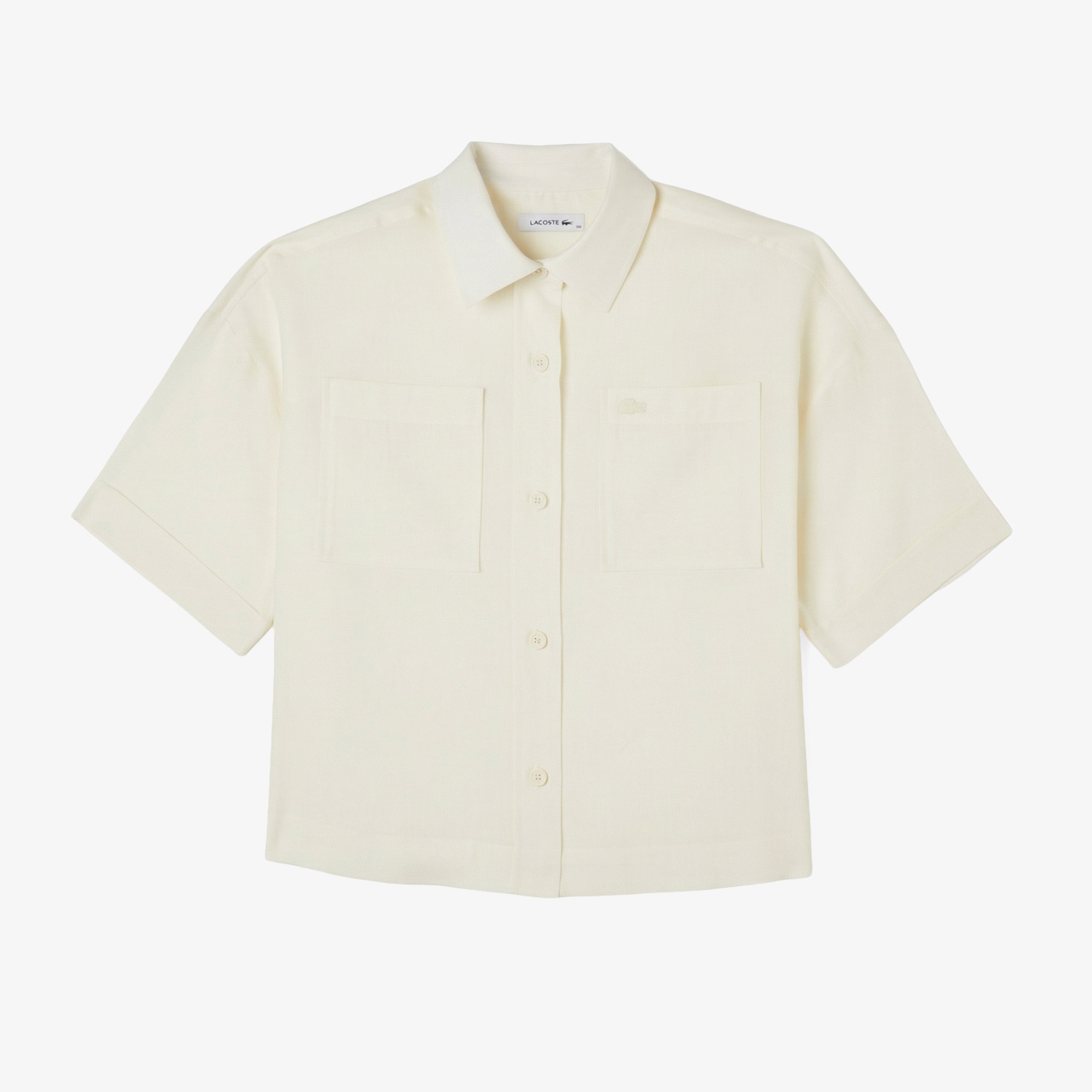 Kadın Relaxed Fit Truvakar Kollu Keten Krem Gömlek