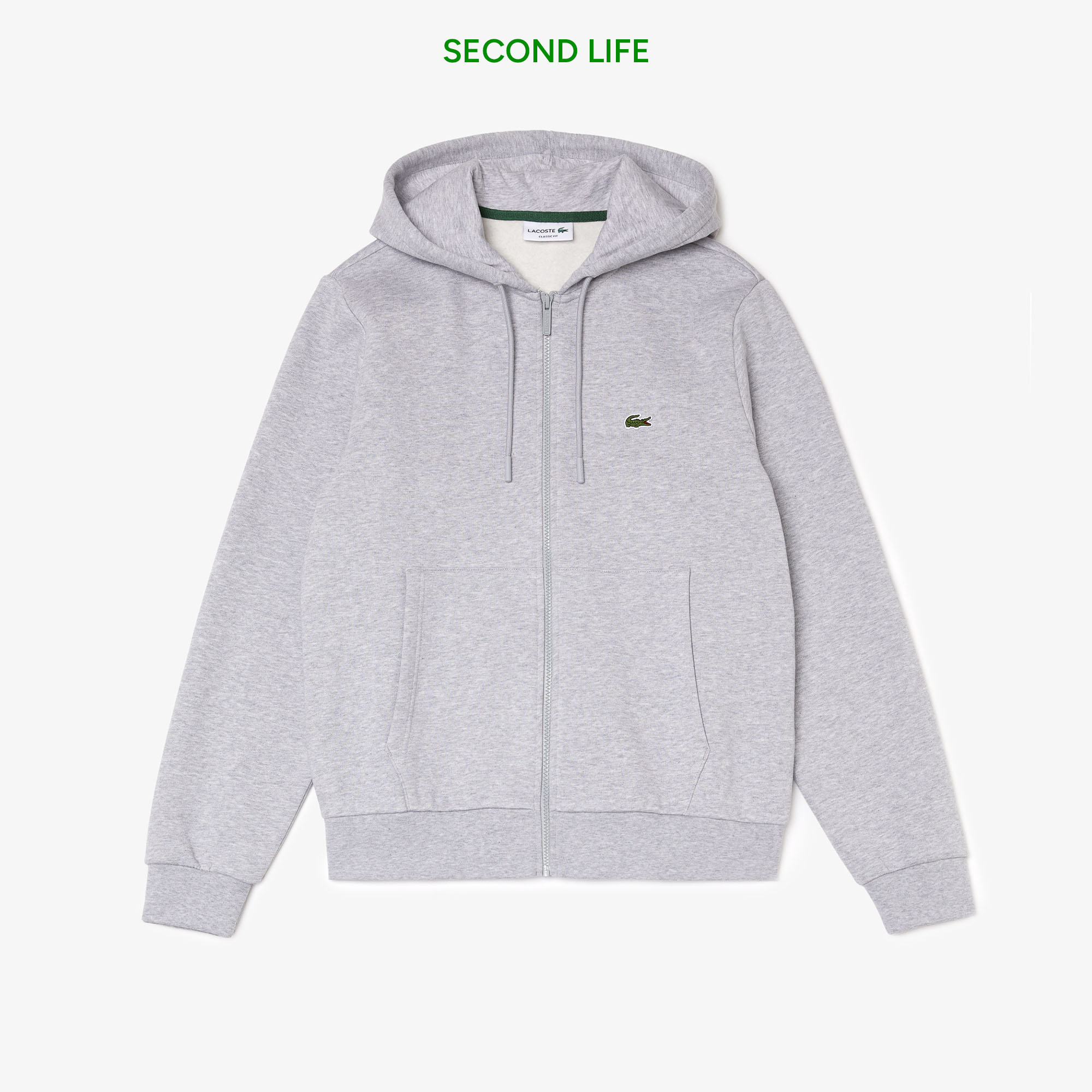 Lacoste İkinci El Erkek Classic Fit Kapüşonlu Gri Sweatshirt