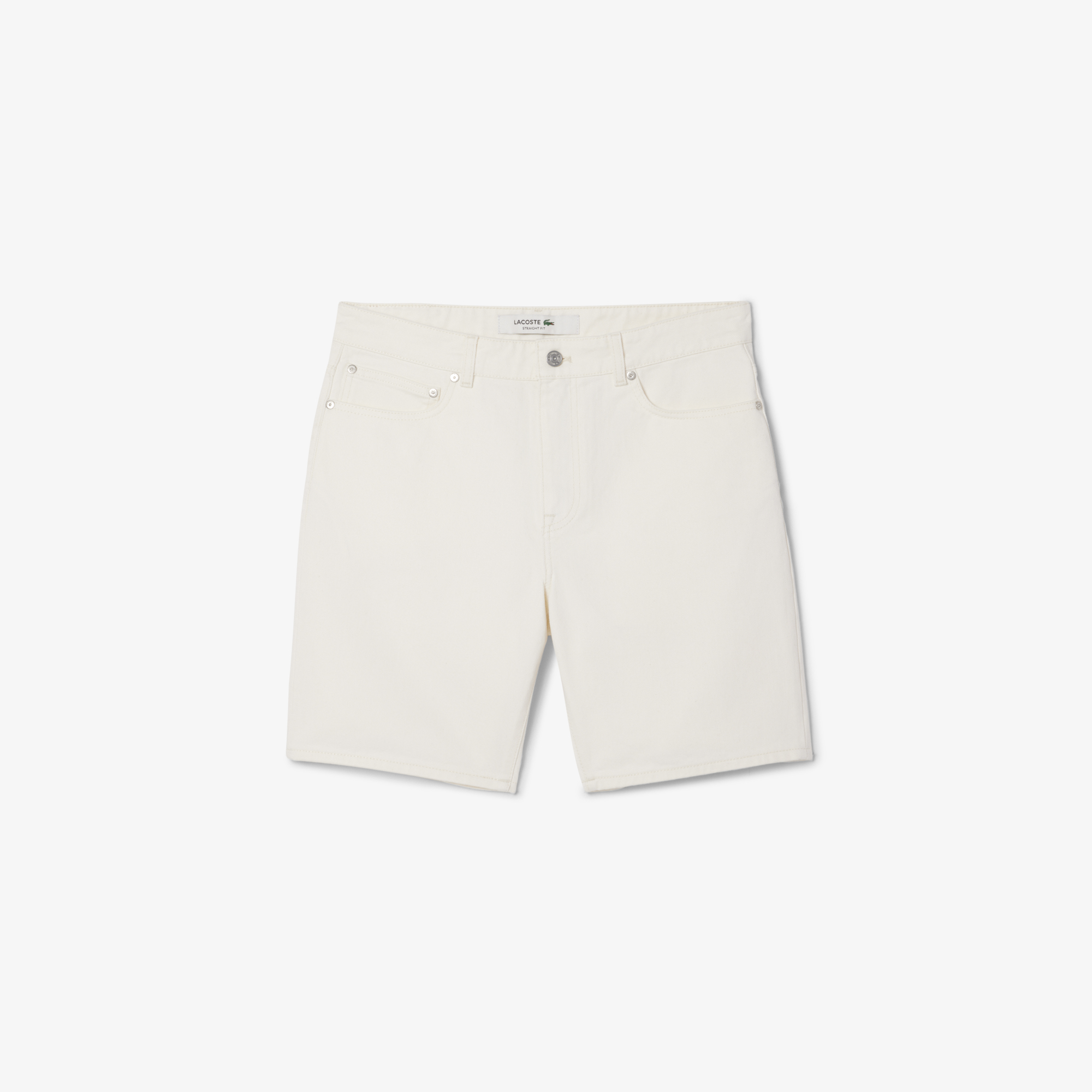 Lacoste Erkek Straight Fit Denim Beyaz Bermuda Şort görsel 5