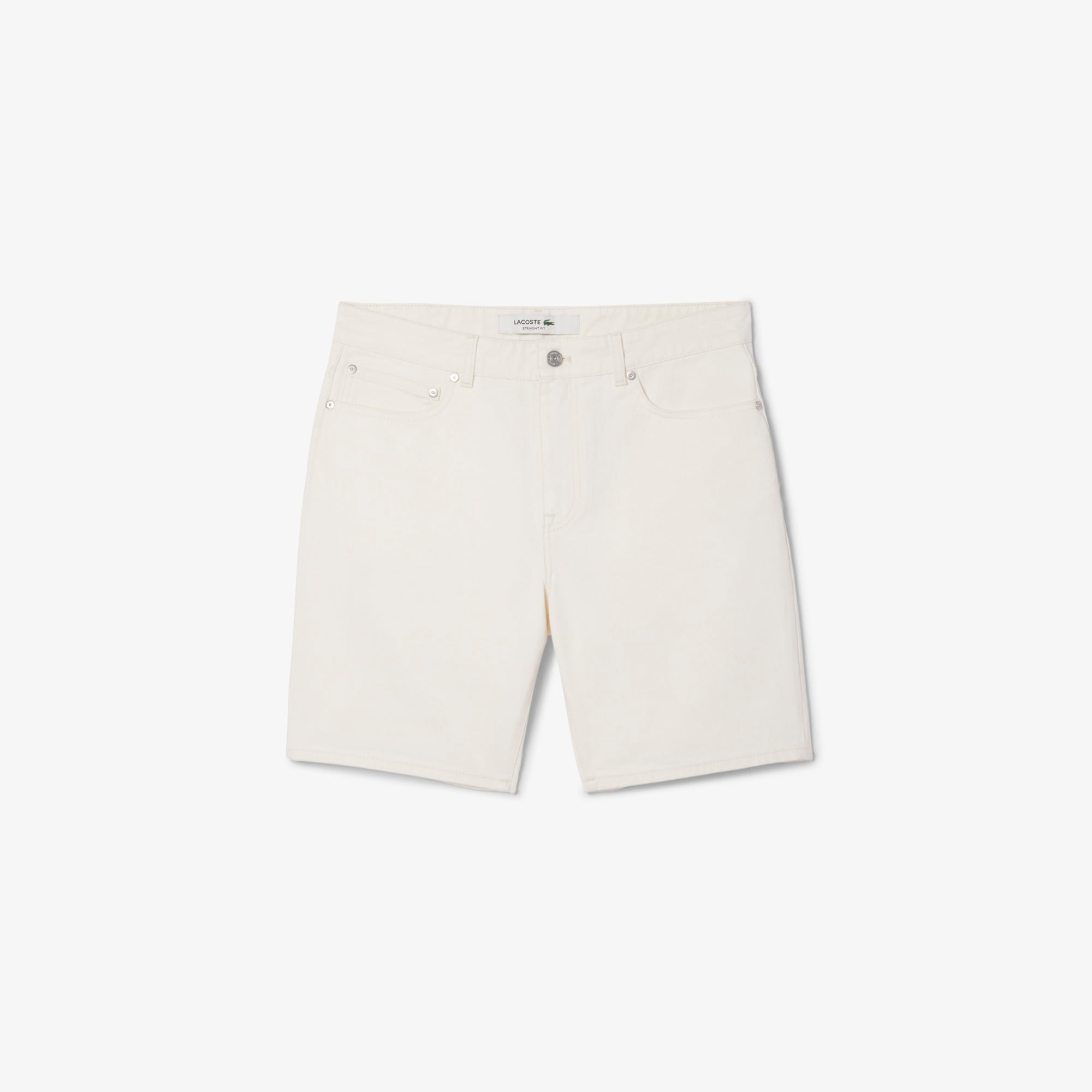 Erkek Straight Fit Denim Beyaz Bermuda Şort
