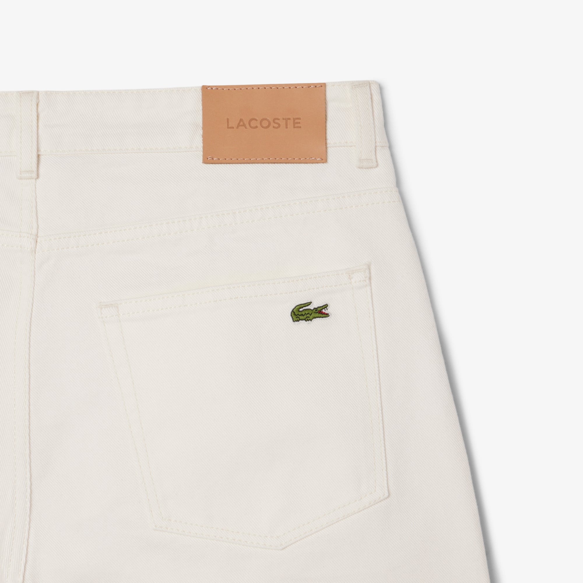 Lacoste Erkek Straight Fit Denim Beyaz Bermuda Şort görsel 7
