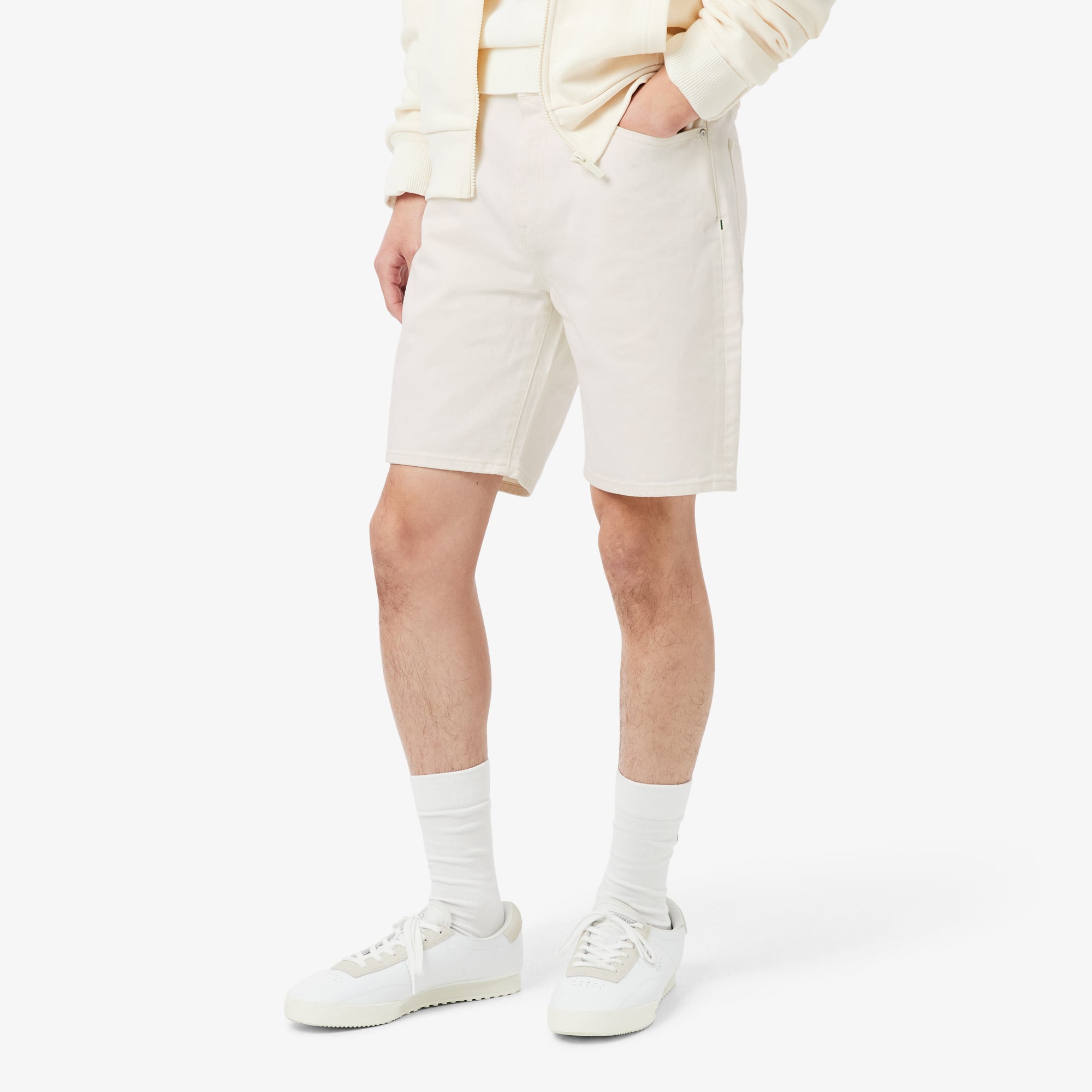 Lacoste Erkek Straight Fit Denim Beyaz Bermuda Şort görsel 2