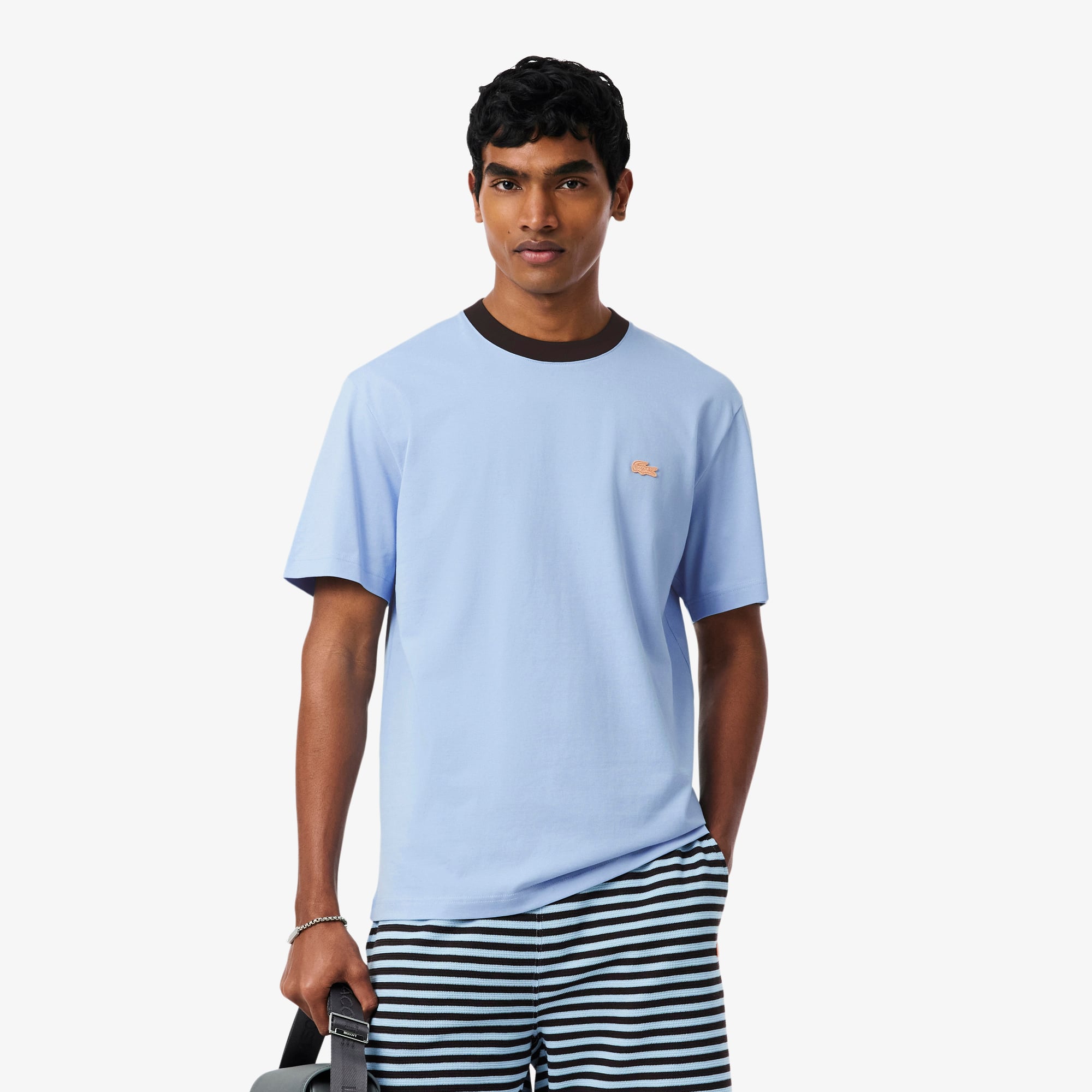 Lacoste Erkek Classic Fit Bisiklet Yaka Mavi T-Shirt