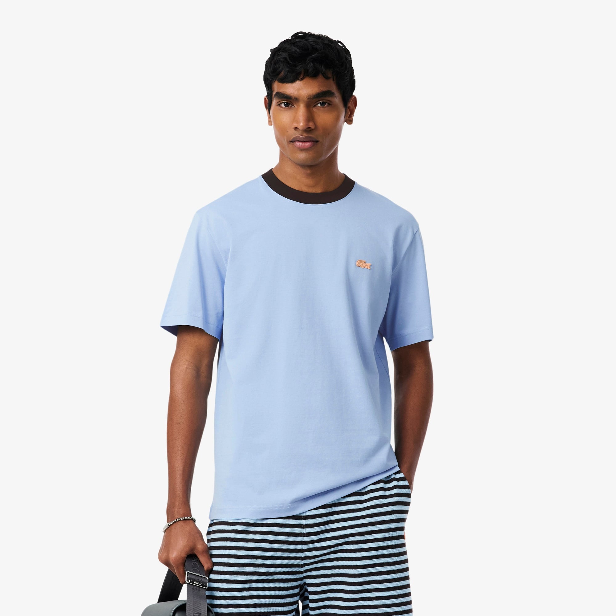 Erkek Classic Fit Bisiklet Yaka Mavi T-Shirt