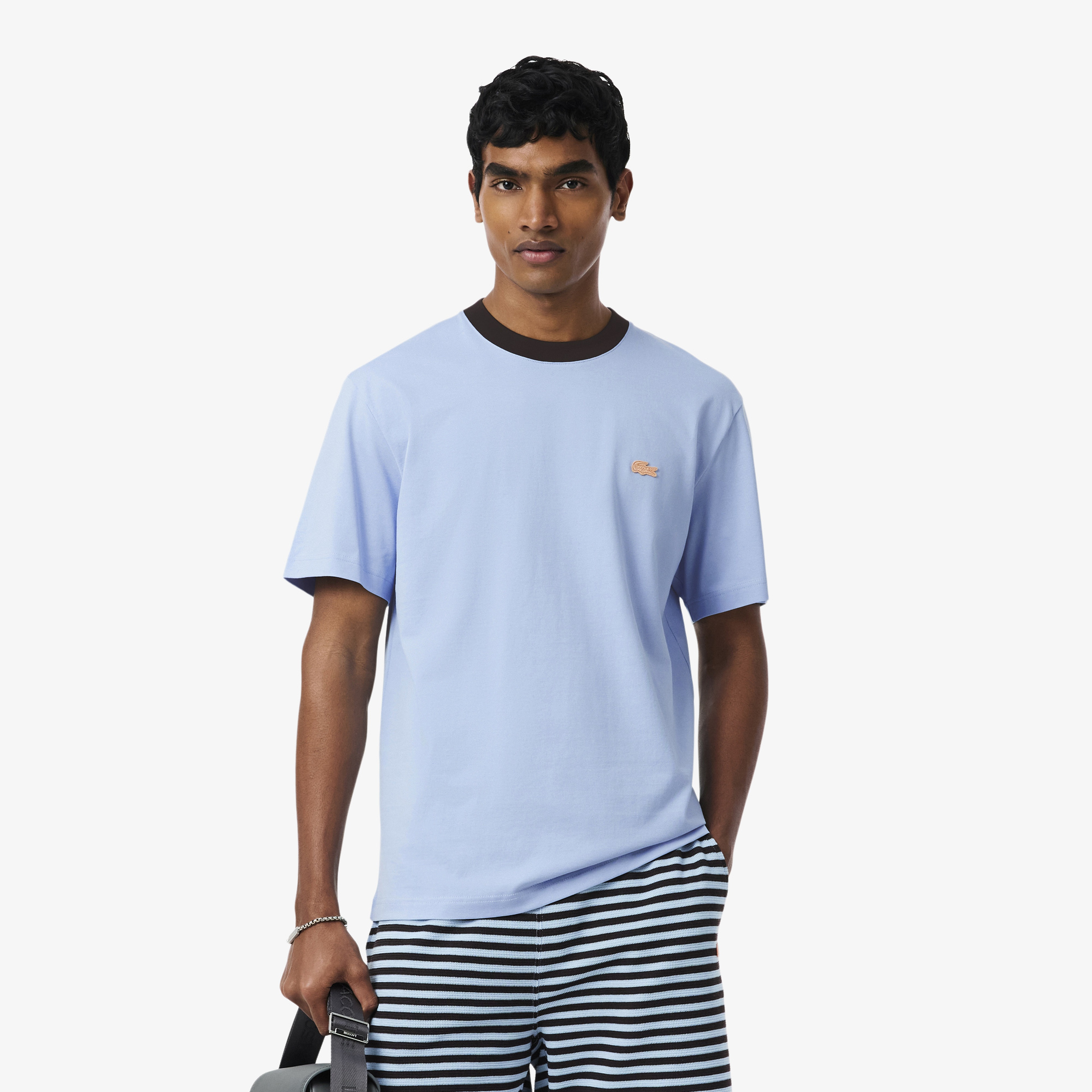 Erkek Classic Fit Bisiklet Yaka Mavi T-Shirt Erkek Classic Fit Bisiklet Yaka Mavi T-Shirt