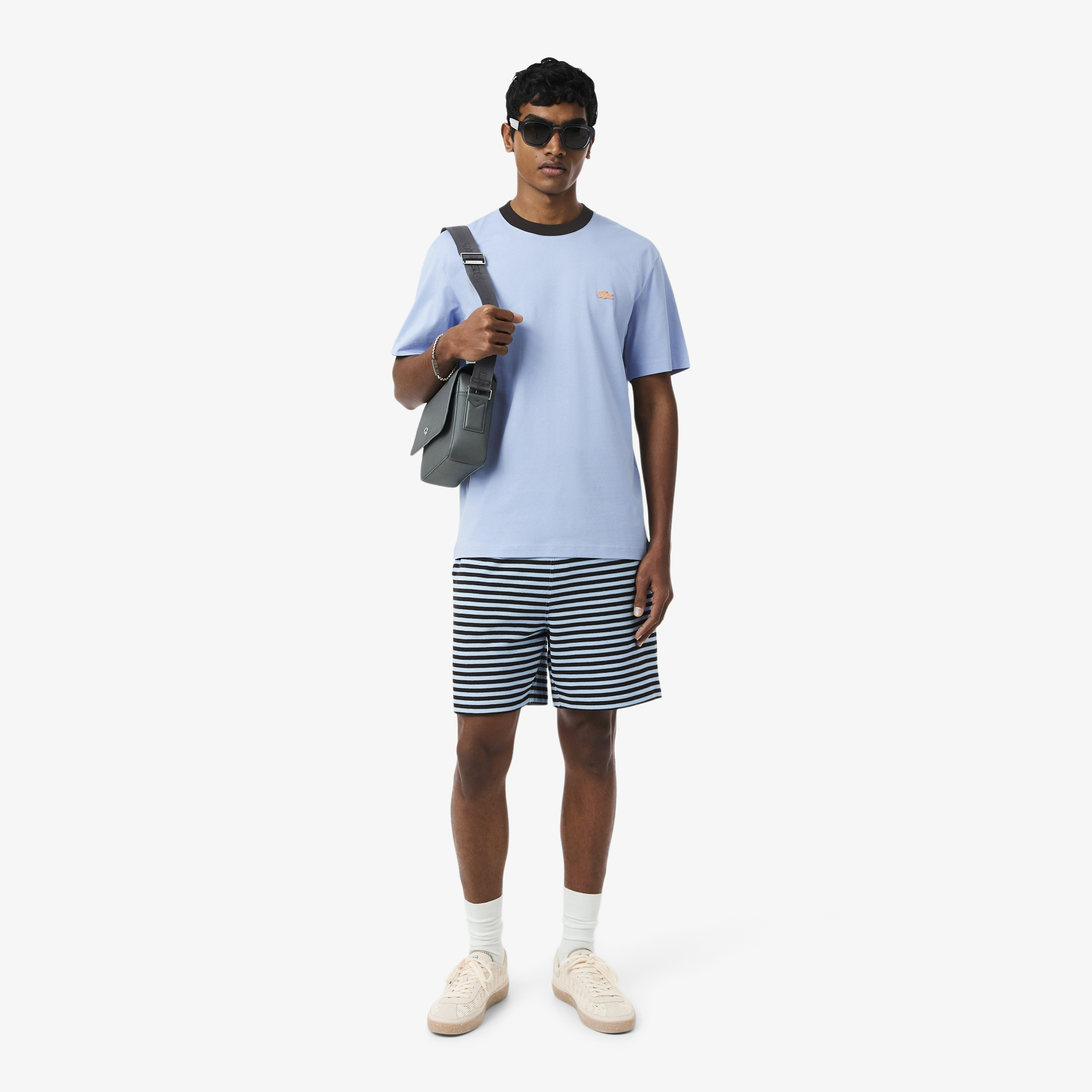 Lacoste Erkek Classic Fit Bisiklet Yaka Mavi T-Shirt görsel 4