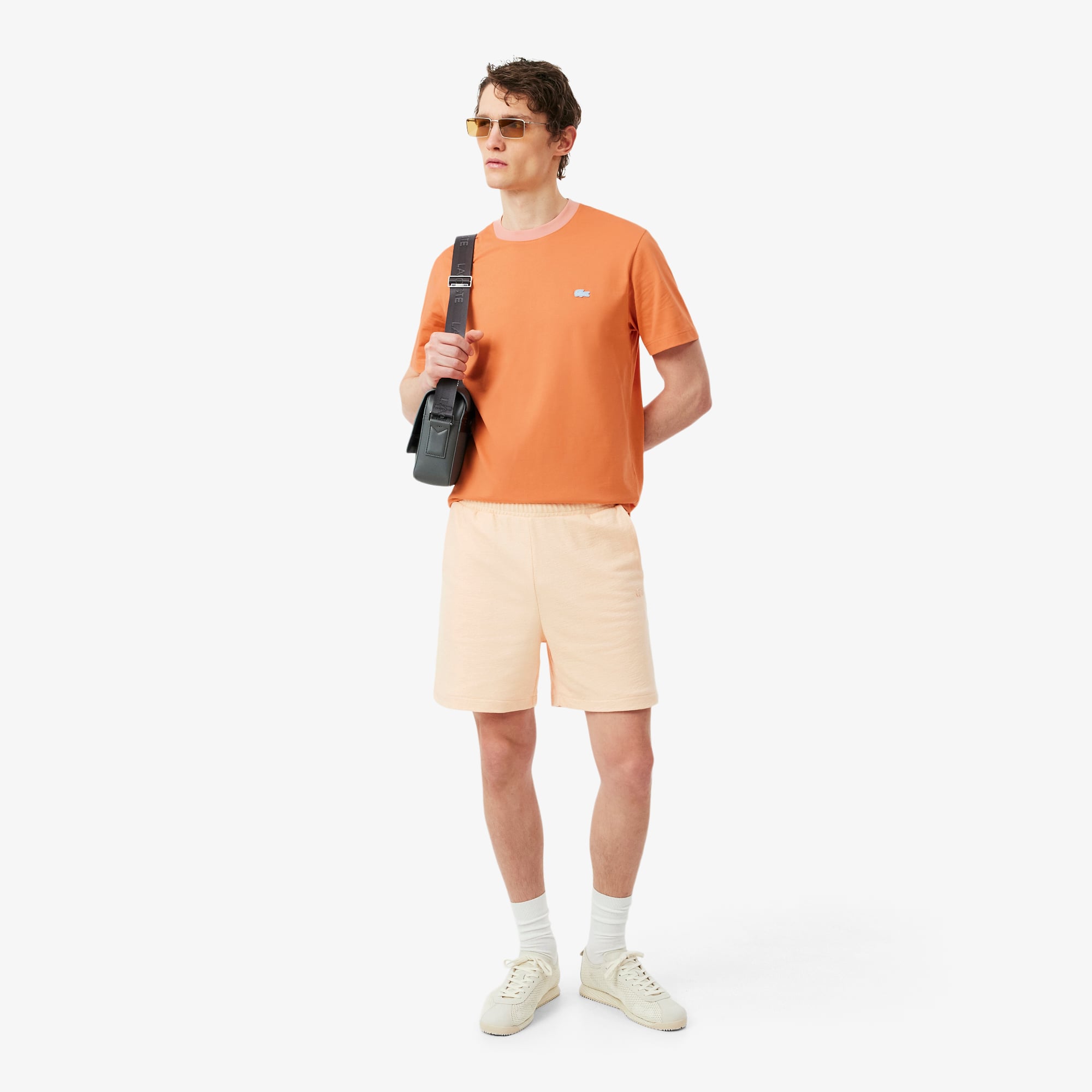 Lacoste Erkek Classic Fit Bisiklet Yaka Turuncu T-Shirt görsel 4