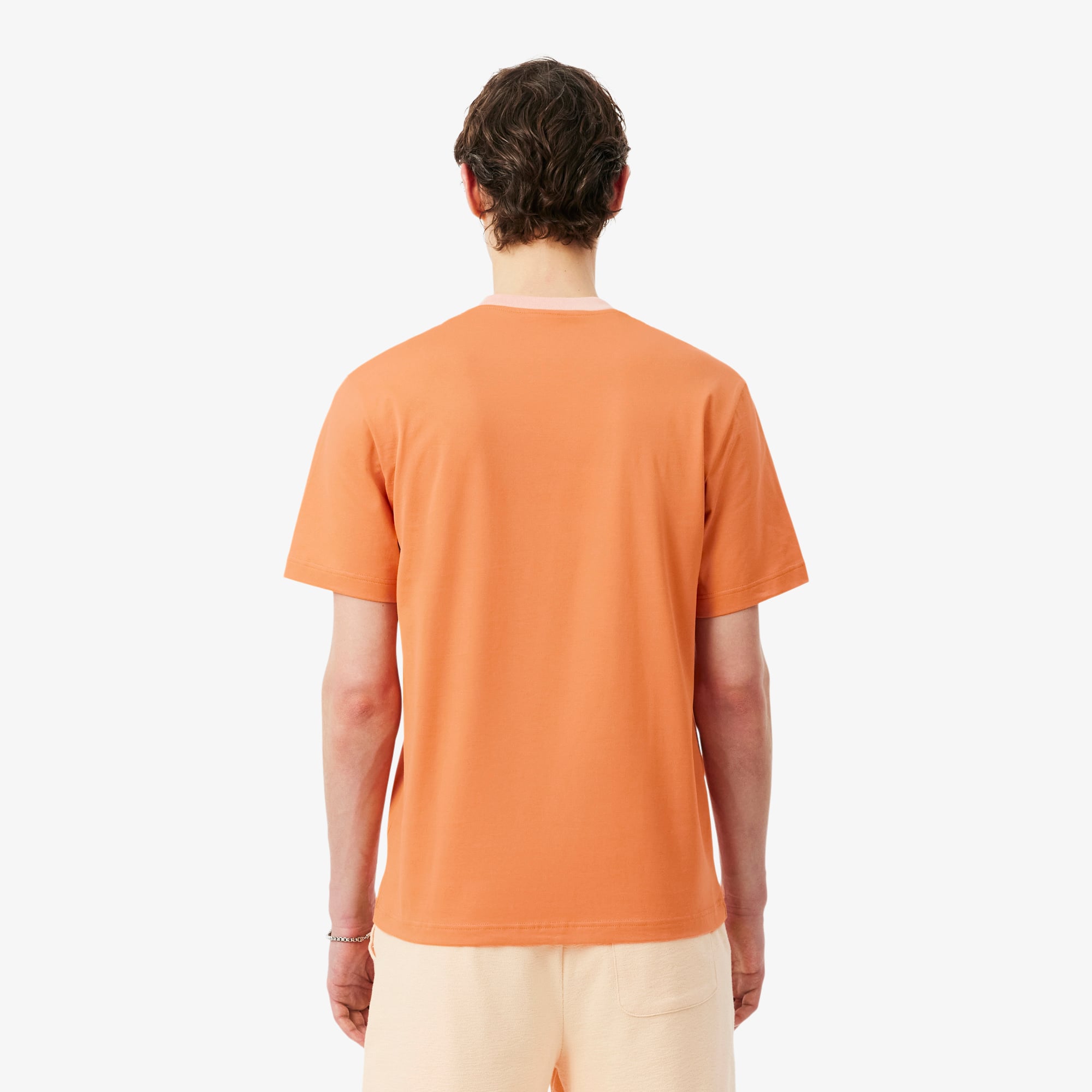 Lacoste Erkek Classic Fit Bisiklet Yaka Turuncu T-Shirt görsel 3