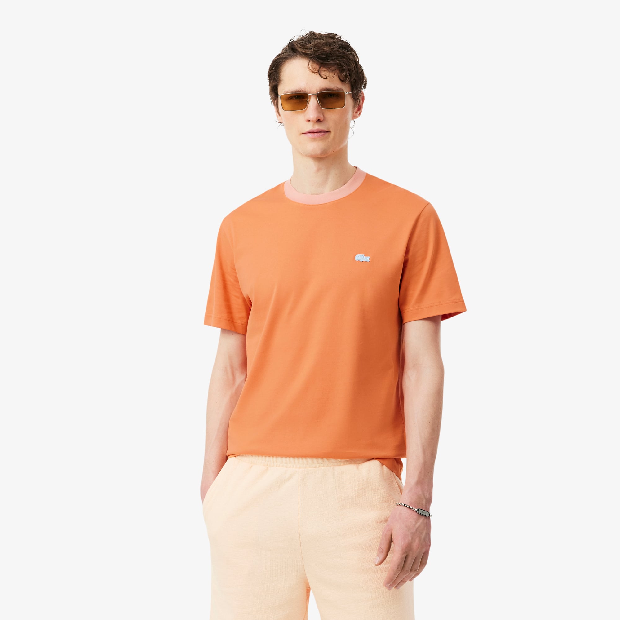 Lacoste Erkek Classic Fit Bisiklet Yaka Turuncu T-Shirt