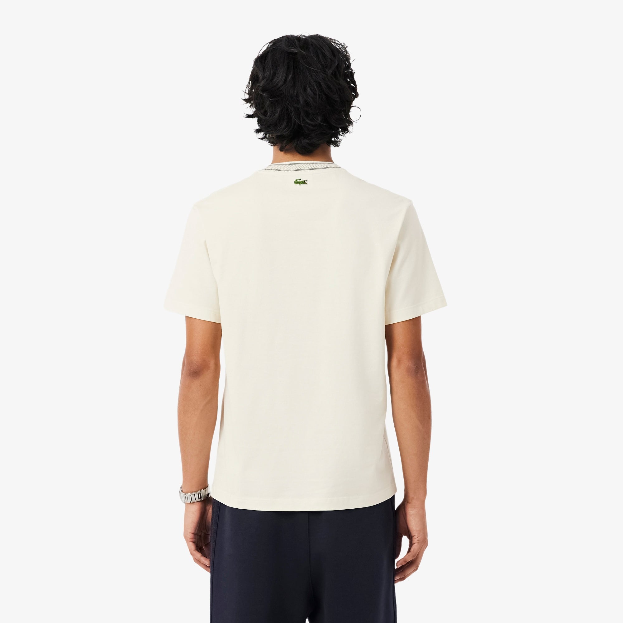 Erkek Classic Fit Bisiklet Yaka Krem T-Shirt
