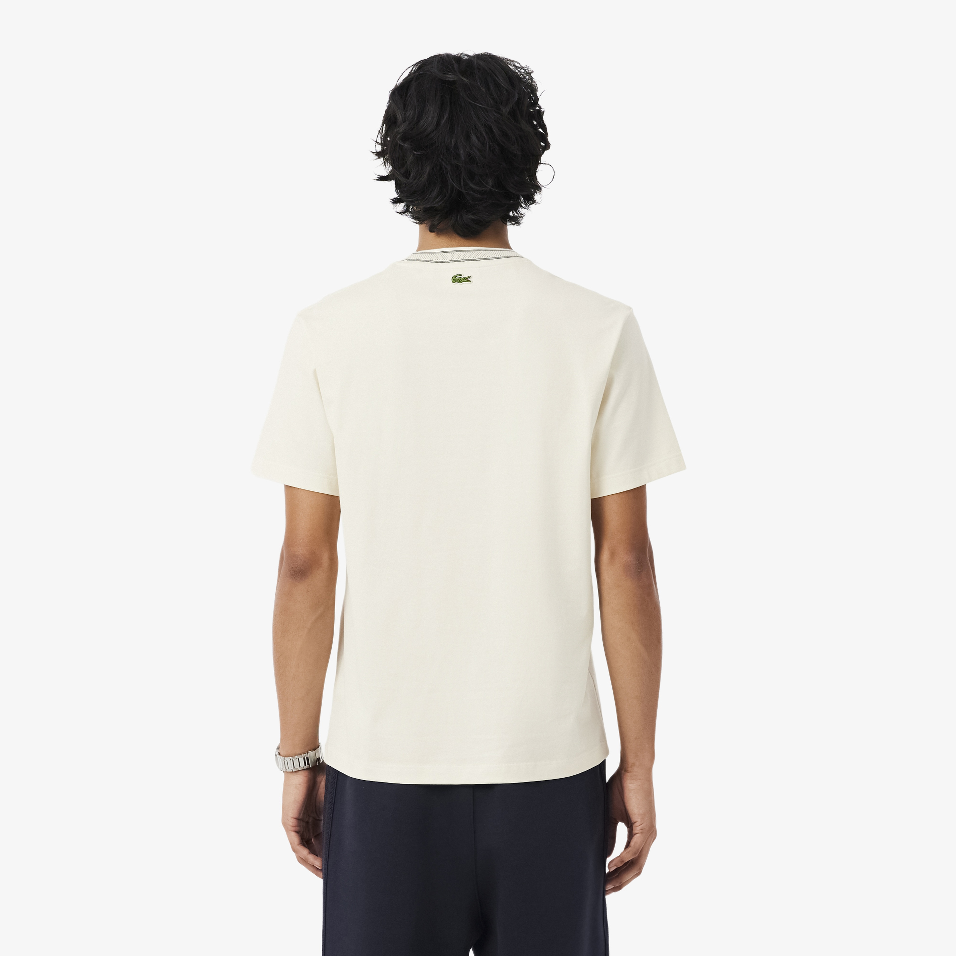 Erkek Classic Fit Bisiklet Yaka Krem T-Shirt Erkek Classic Fit Bisiklet Yaka Krem T-Shirt