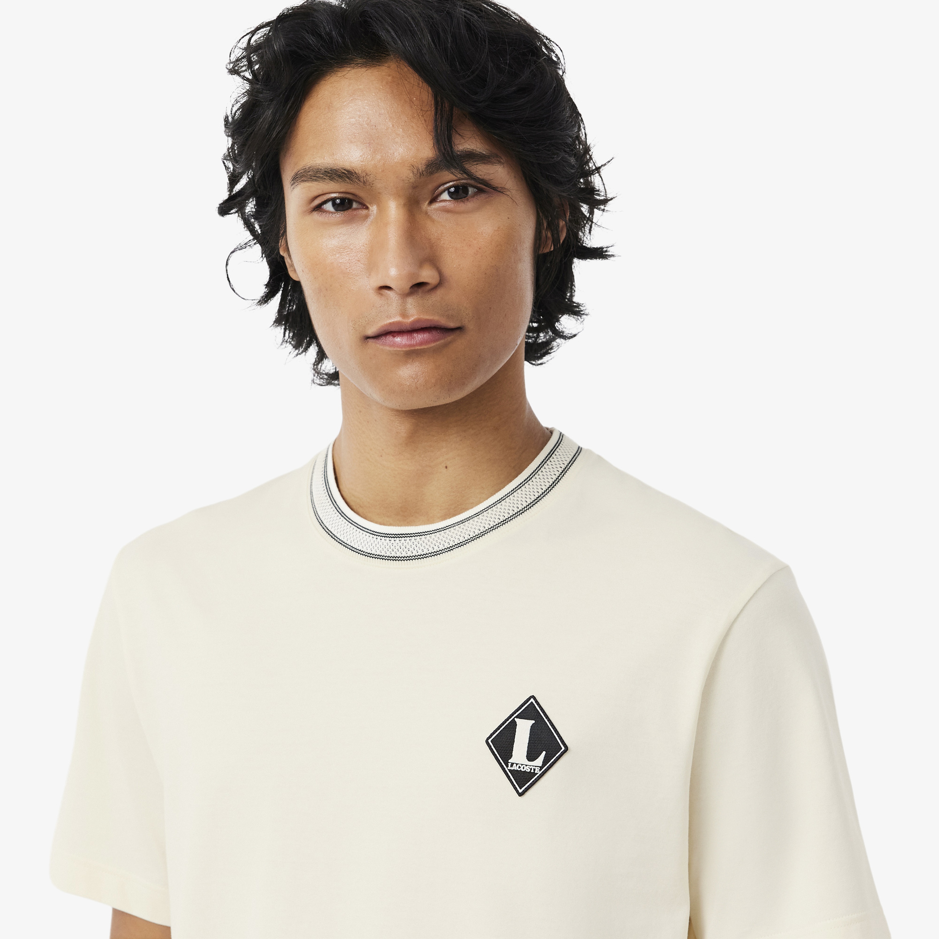 Erkek Classic Fit Bisiklet Yaka Krem T-Shirt Erkek Classic Fit Bisiklet Yaka Krem T-Shirt