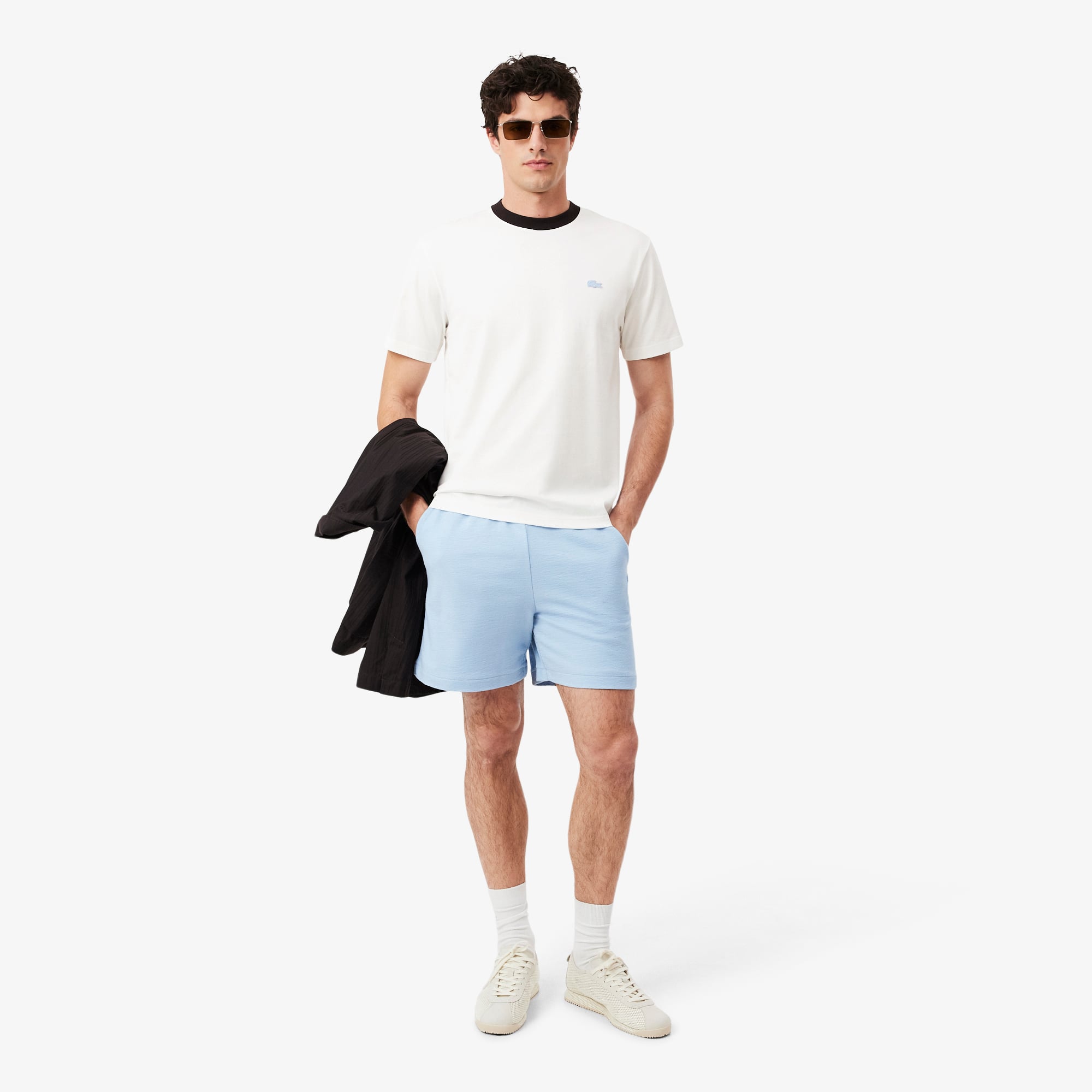 Lacoste Erkek Classic Fit Bisiklet Yaka Beyaz T-Shirt görsel 4
