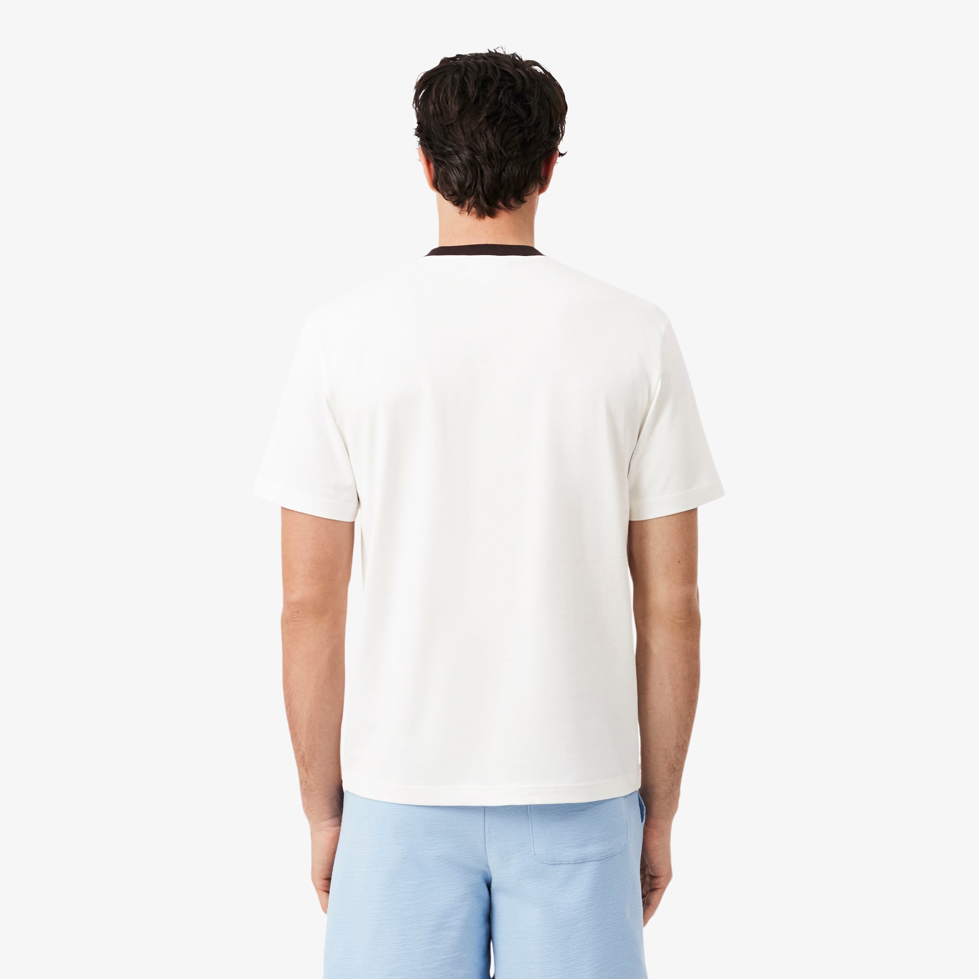 Lacoste Erkek Classic Fit Bisiklet Yaka Beyaz T-Shirt görsel 3