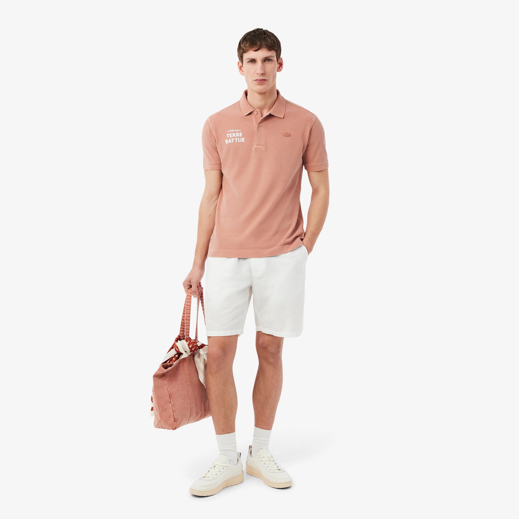 Lacoste Roland Garros Unisex Regular Fit Baskılı Turuncu Polo görsel 4