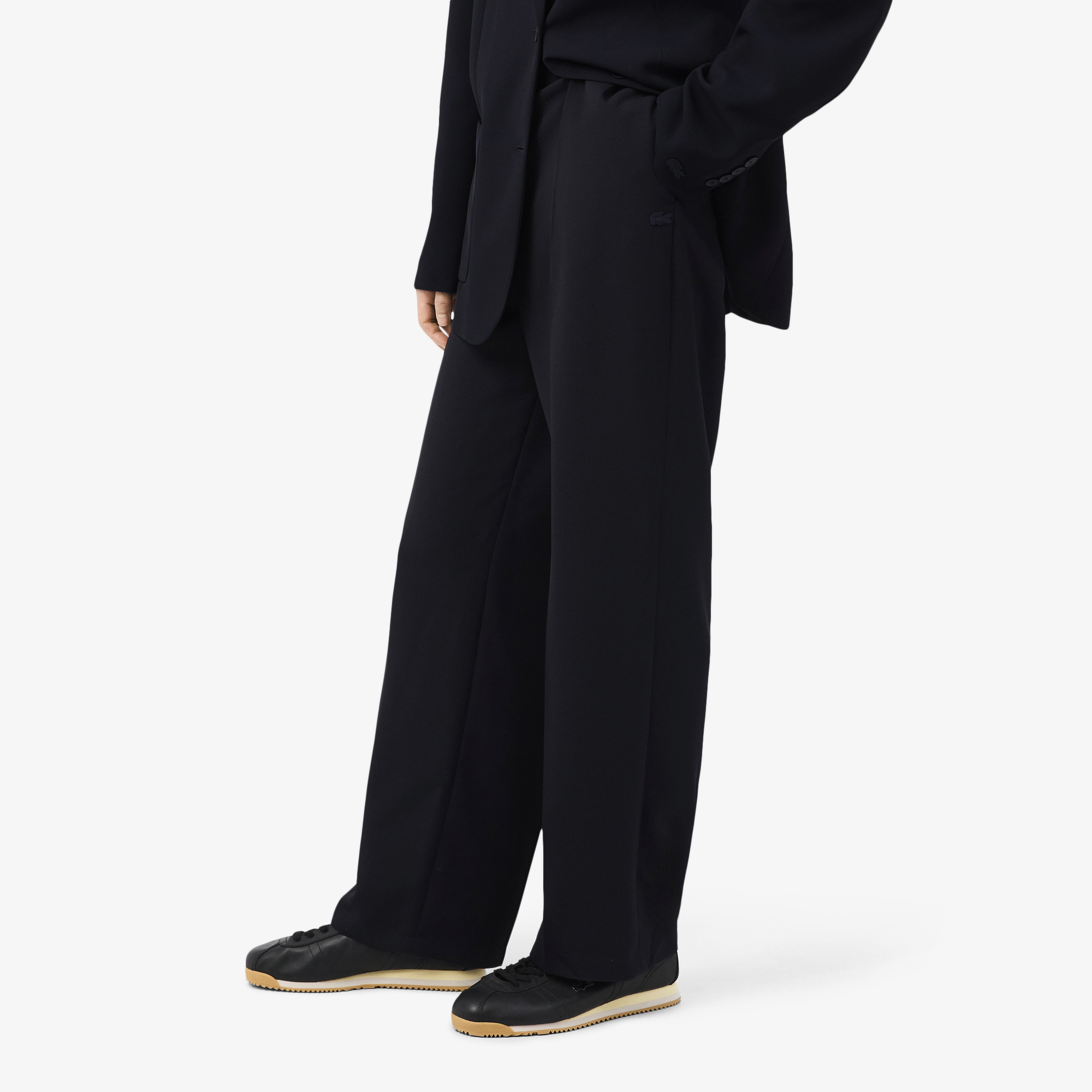 Lacoste Kadın Oversize Fit Lacivert Pantolon görsel 2