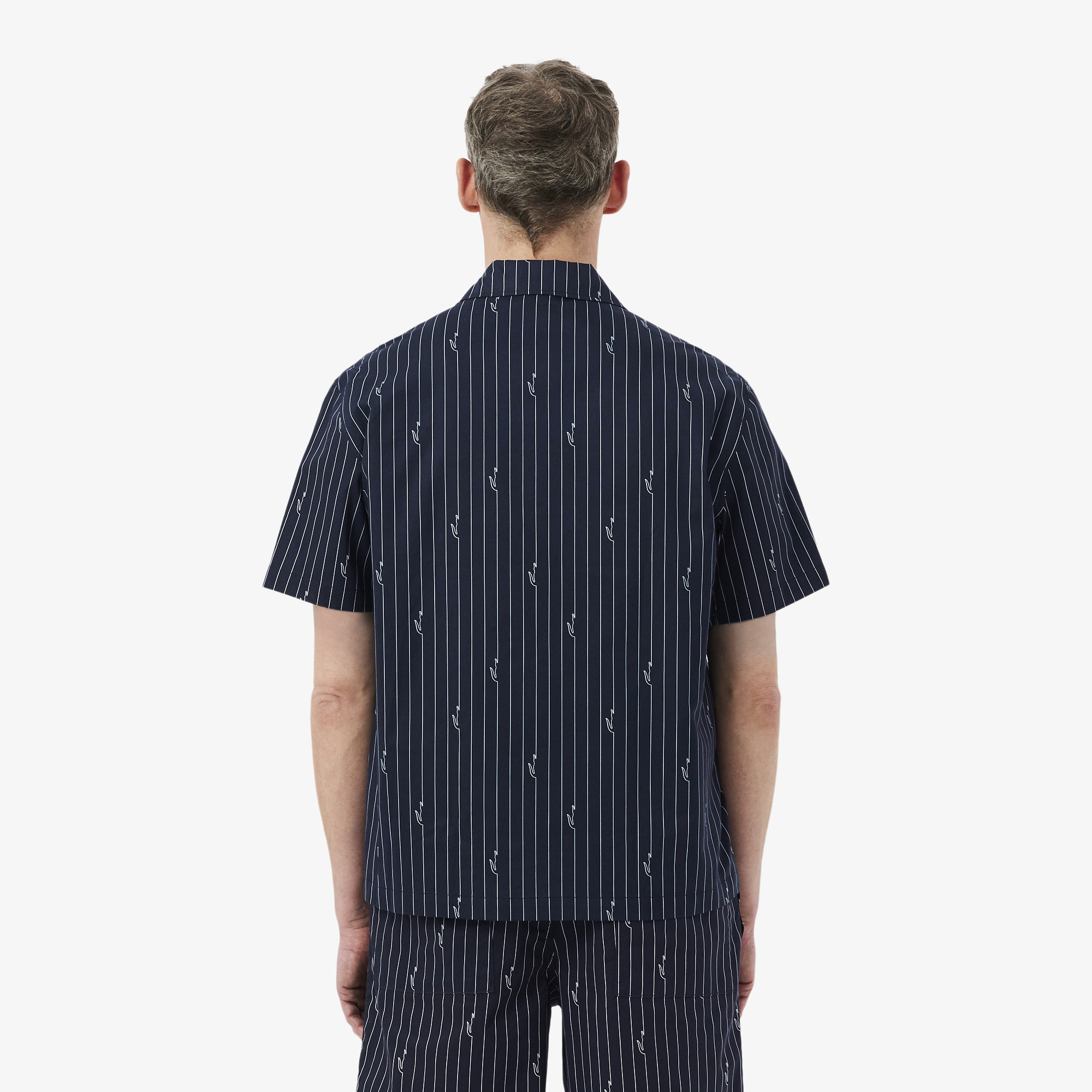 Lacoste Erkek Relaxed Fit Kısa Kollu Organik Pamuk Siyah Gömlek görsel 3