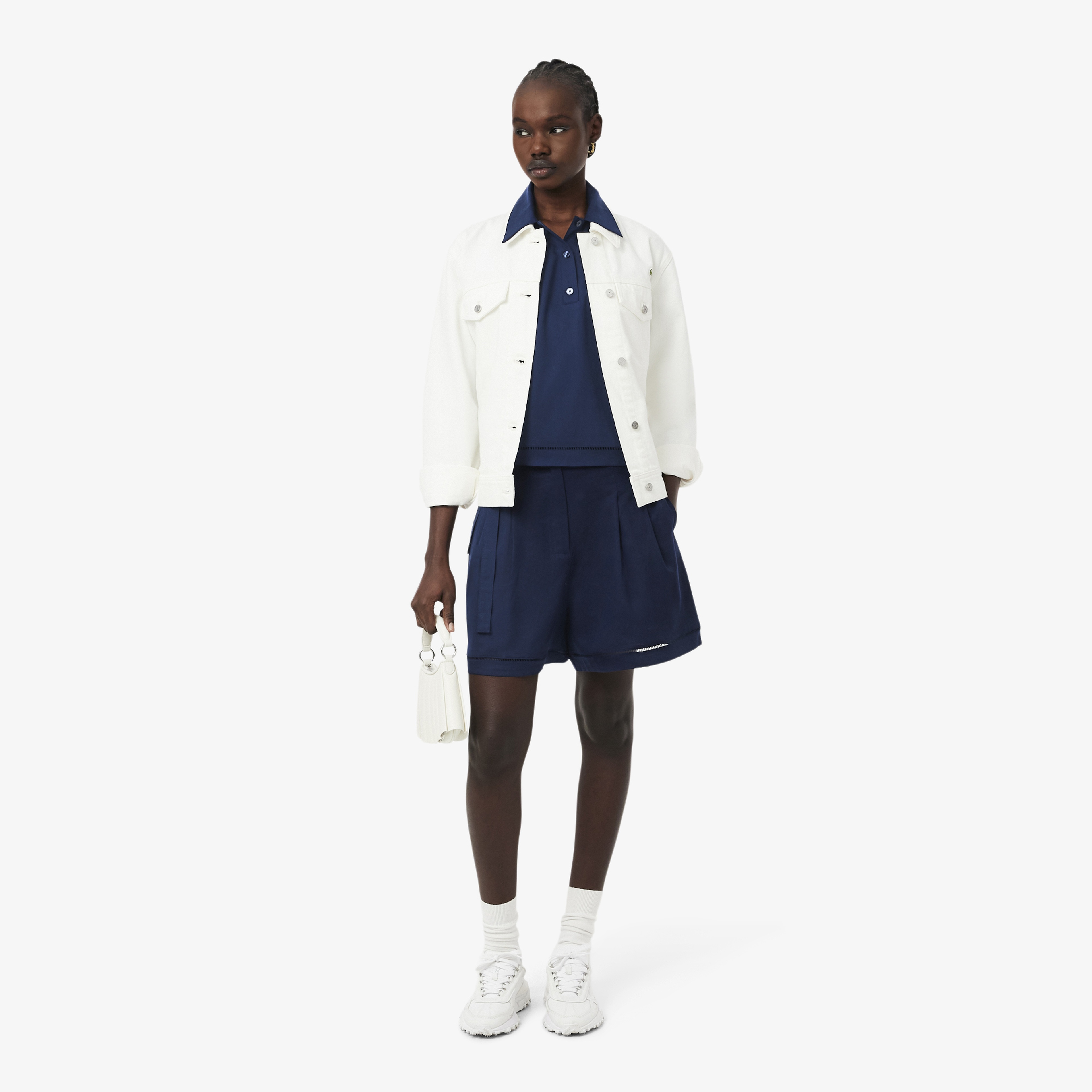 Kadın Oversize Fit Truvakar Kollu Lacivert Polo