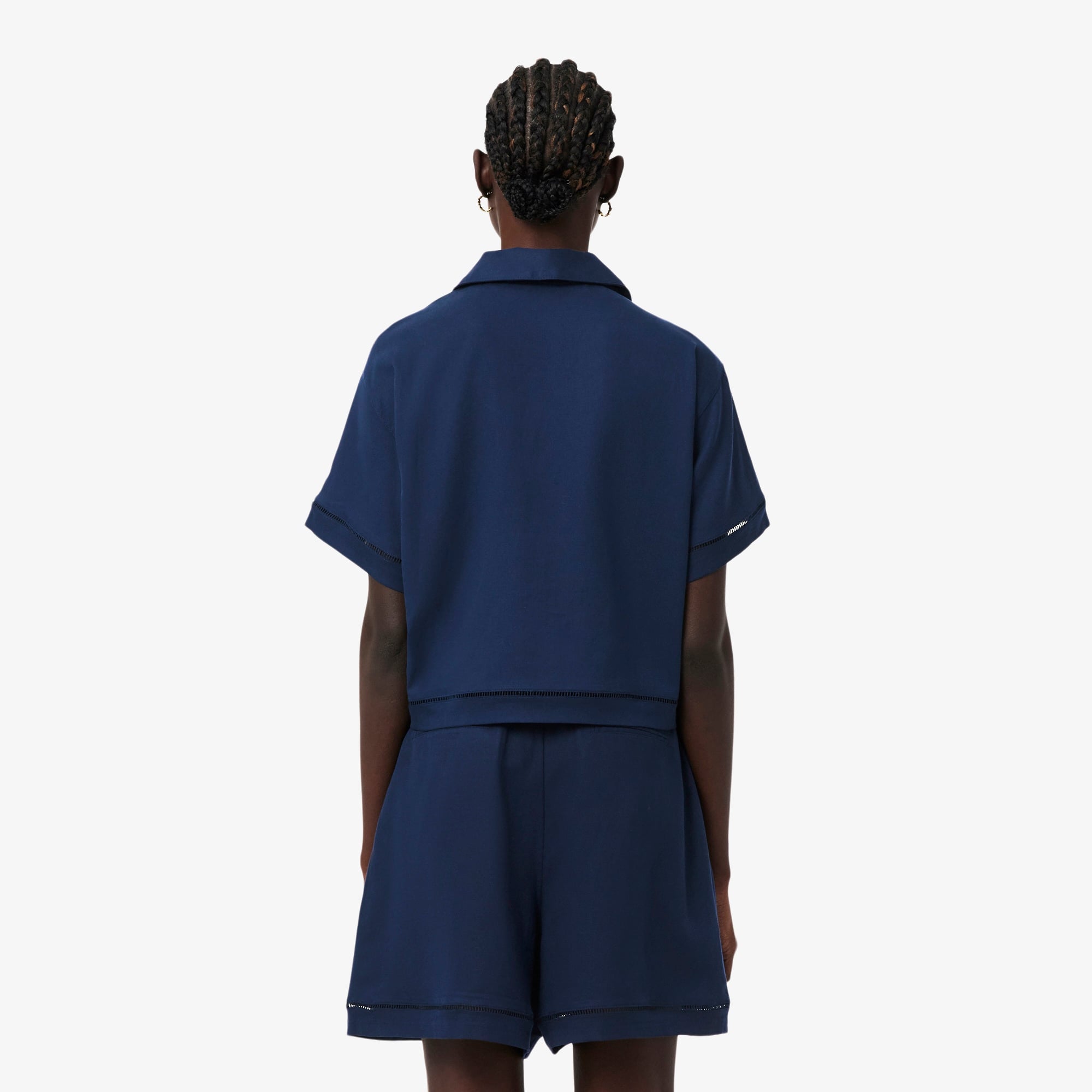 Kadın Oversize Fit Truvakar Kollu Lacivert Polo
