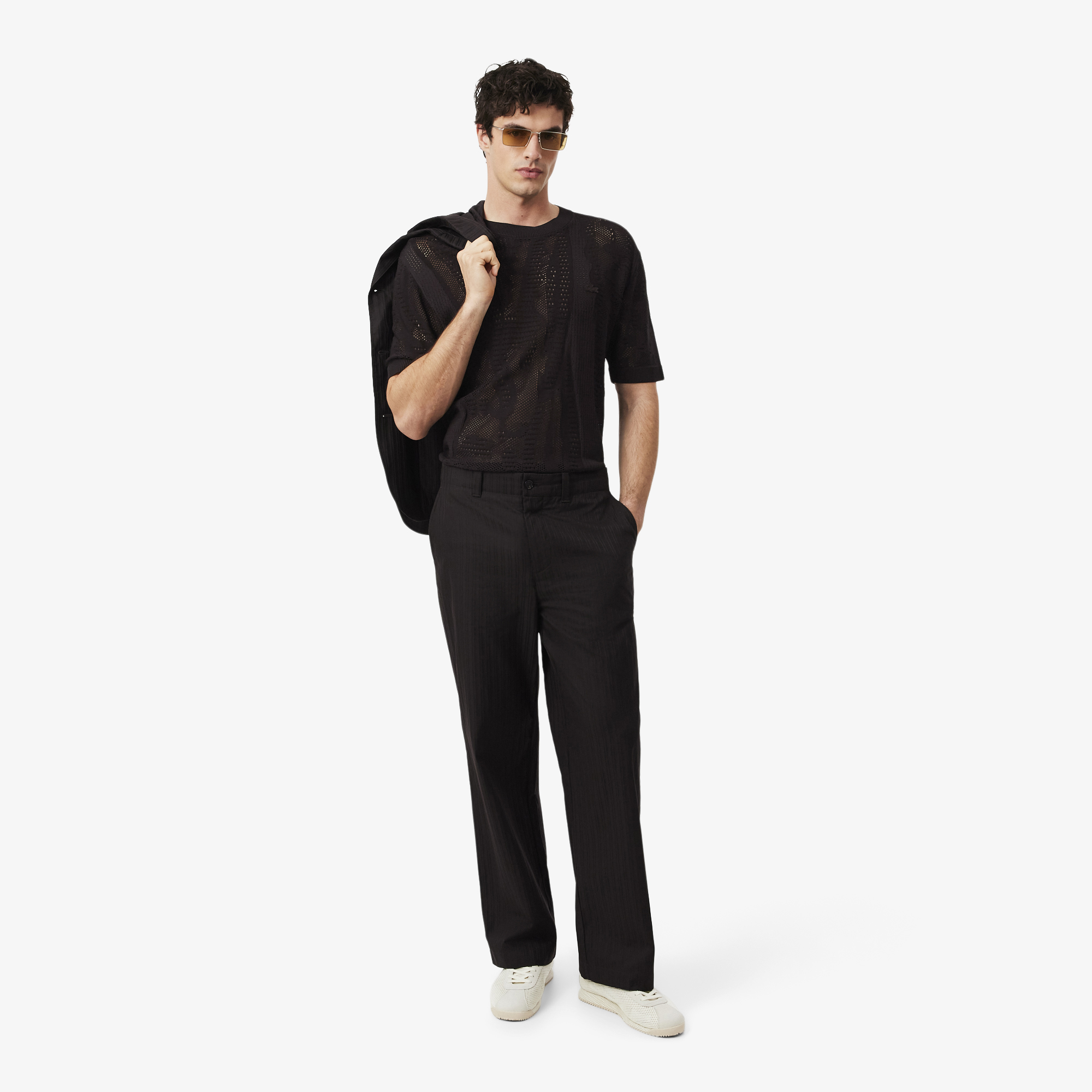 Lacoste Erkek Relaxed Fit Kısa Kollu Polo Yaka Kahverengi Triko görsel 4