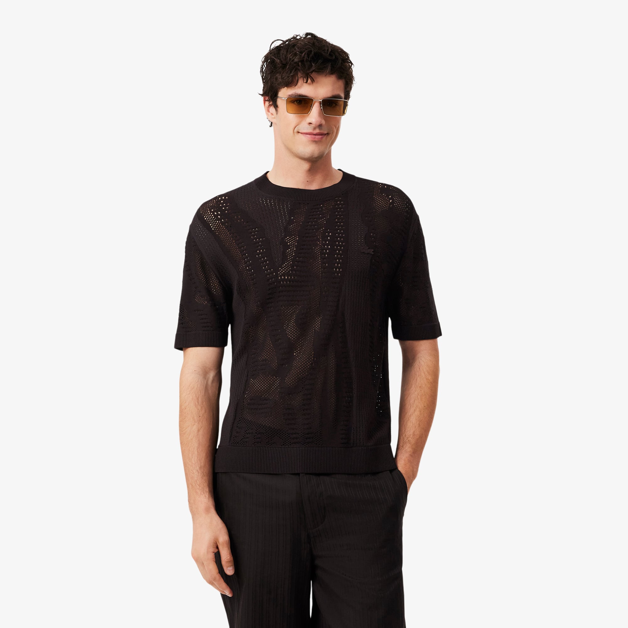 Lacoste Erkek Relaxed Fit Kısa Kollu Polo Yaka Kahverengi Triko