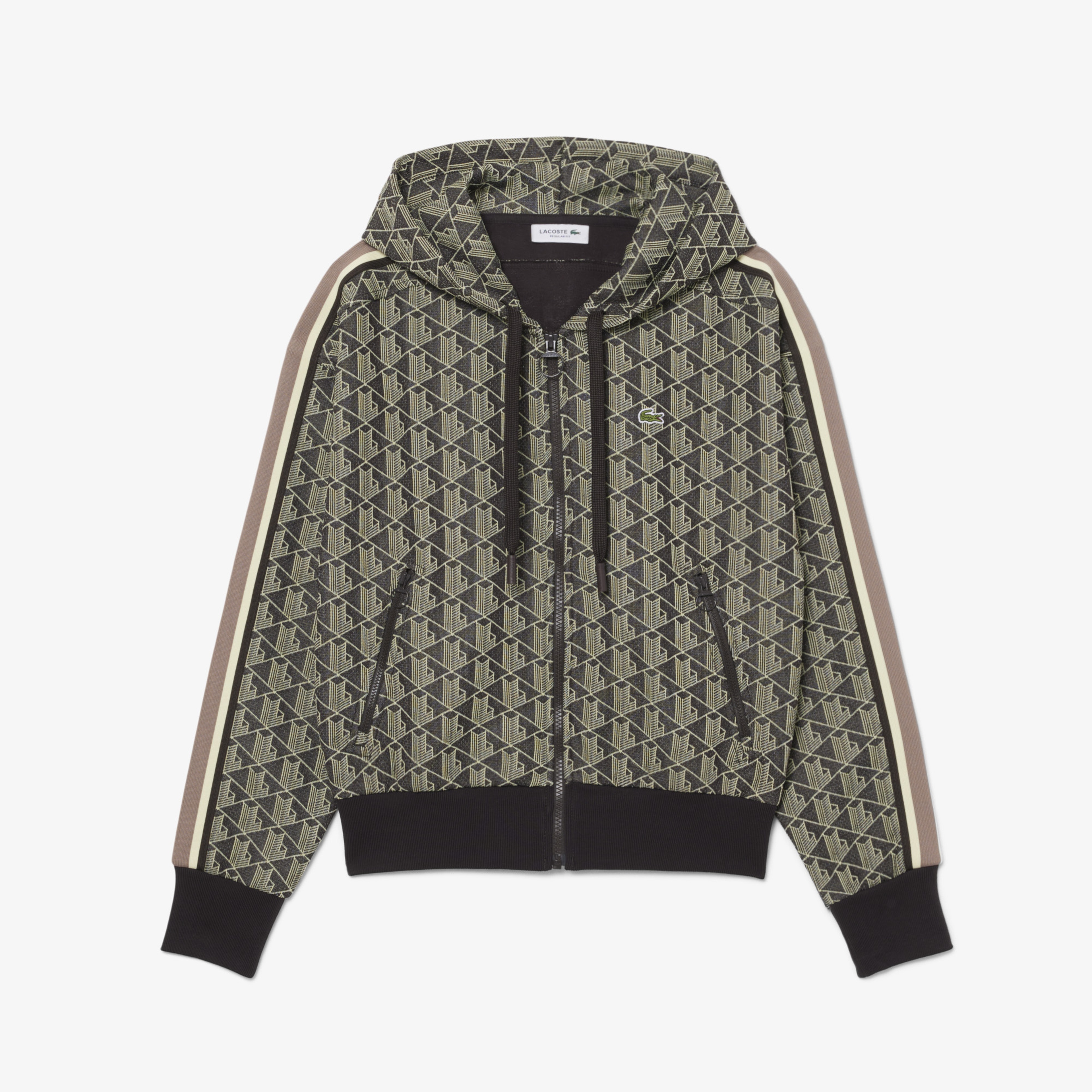Kadın Regular Fit Fermuarlı Monogram Kahverengi Sweatshirt Kadın Regular Fit Fermuarlı Monogram Kahverengi Sweatshirt