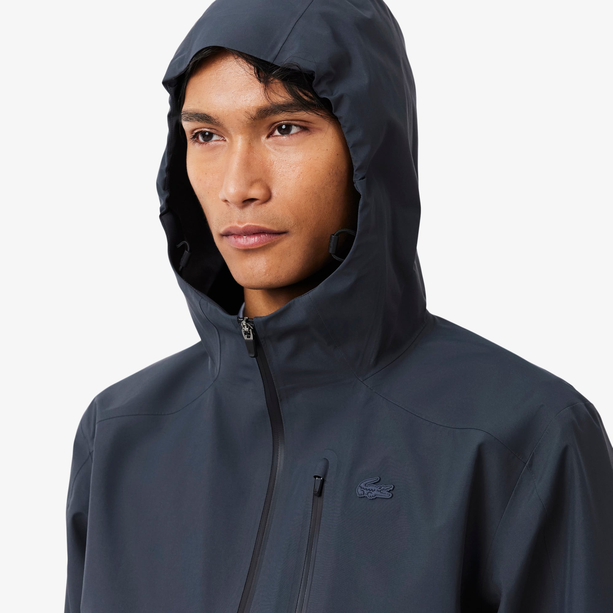Lacoste Erkek Kapüşonlu Lacivert Yağmurluk görsel 2