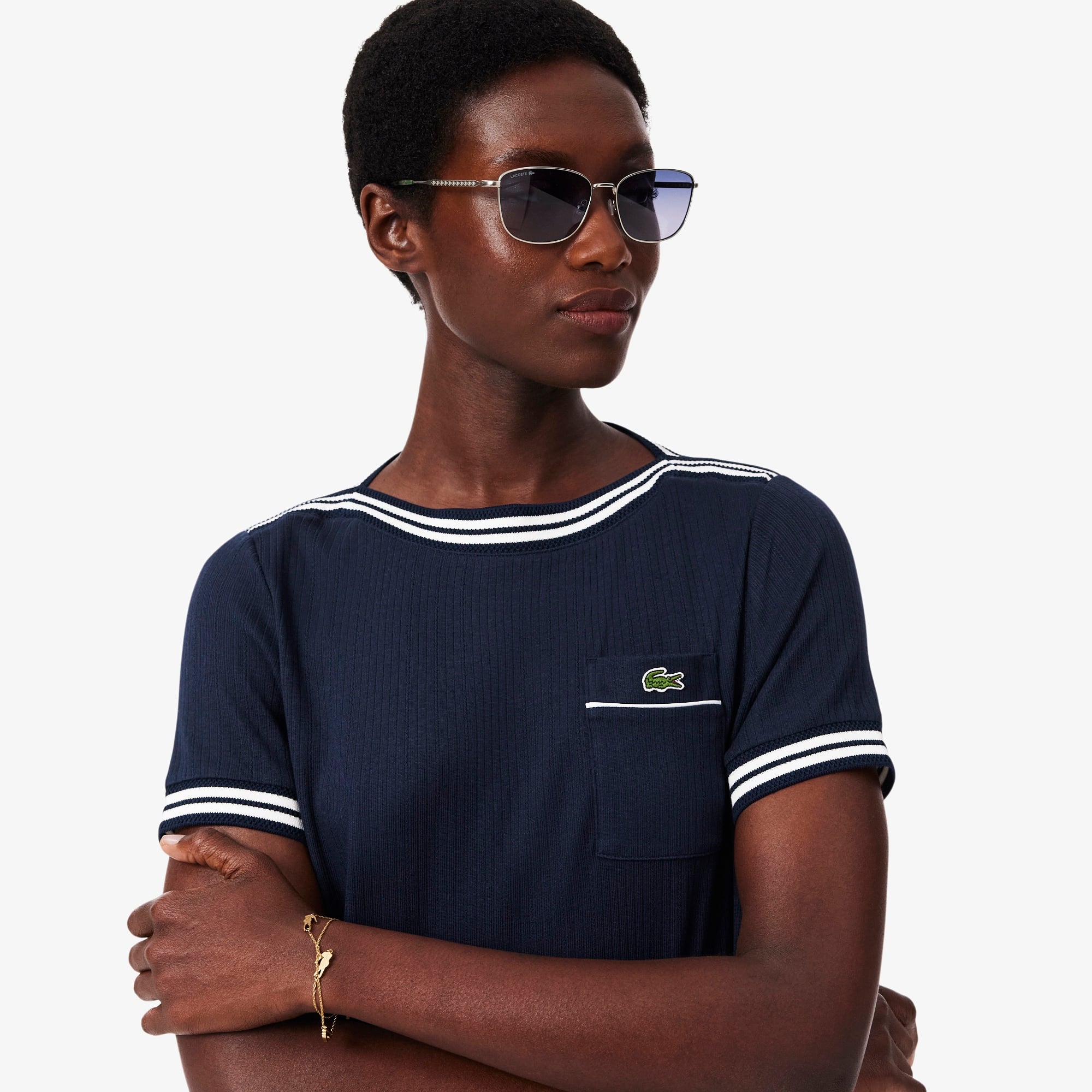 Kadın Regular Fit Bisiklet Yaka Lacivert T-Shirt